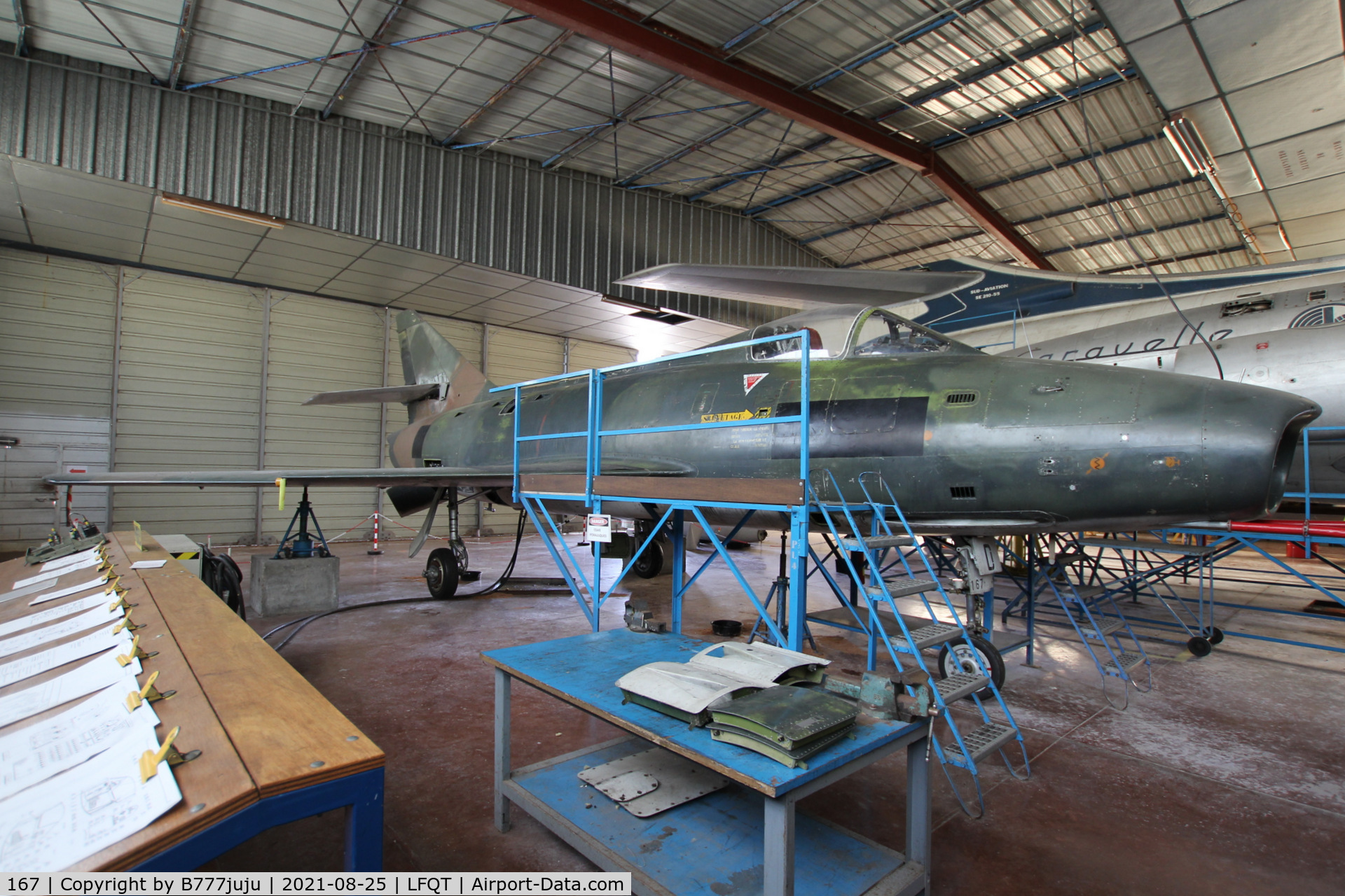 167, Dassault Super Mystere B.2 C/N 167, use for mecanical training