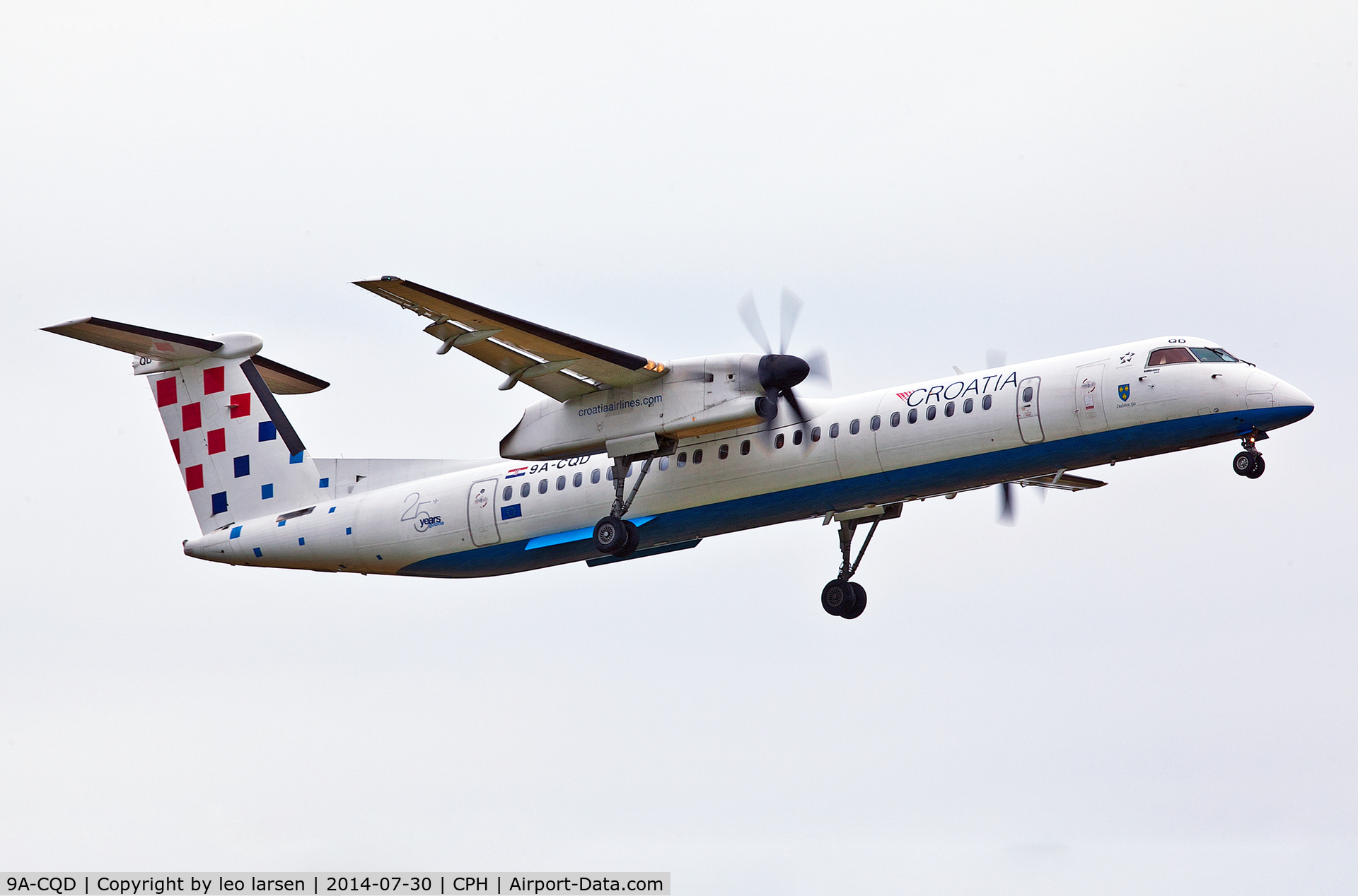 9A-CQD, 2009 De Havilland Canada DHC-8-402Q Dash 8 C/N 4260, Copenhagen 30.7.2014