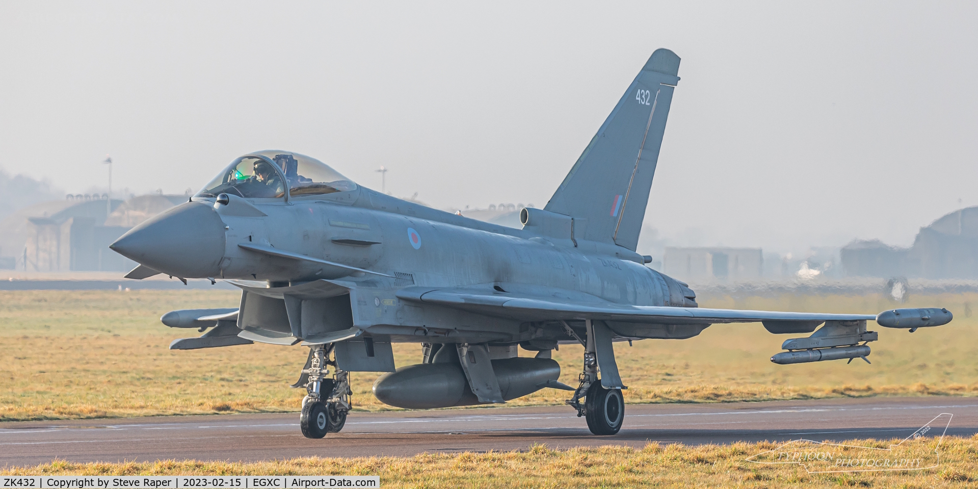 ZK432, 2018 Eurofighter Typhoon FGR.4 C/N BS148, Taxiing out to rwy25 at Coningsby