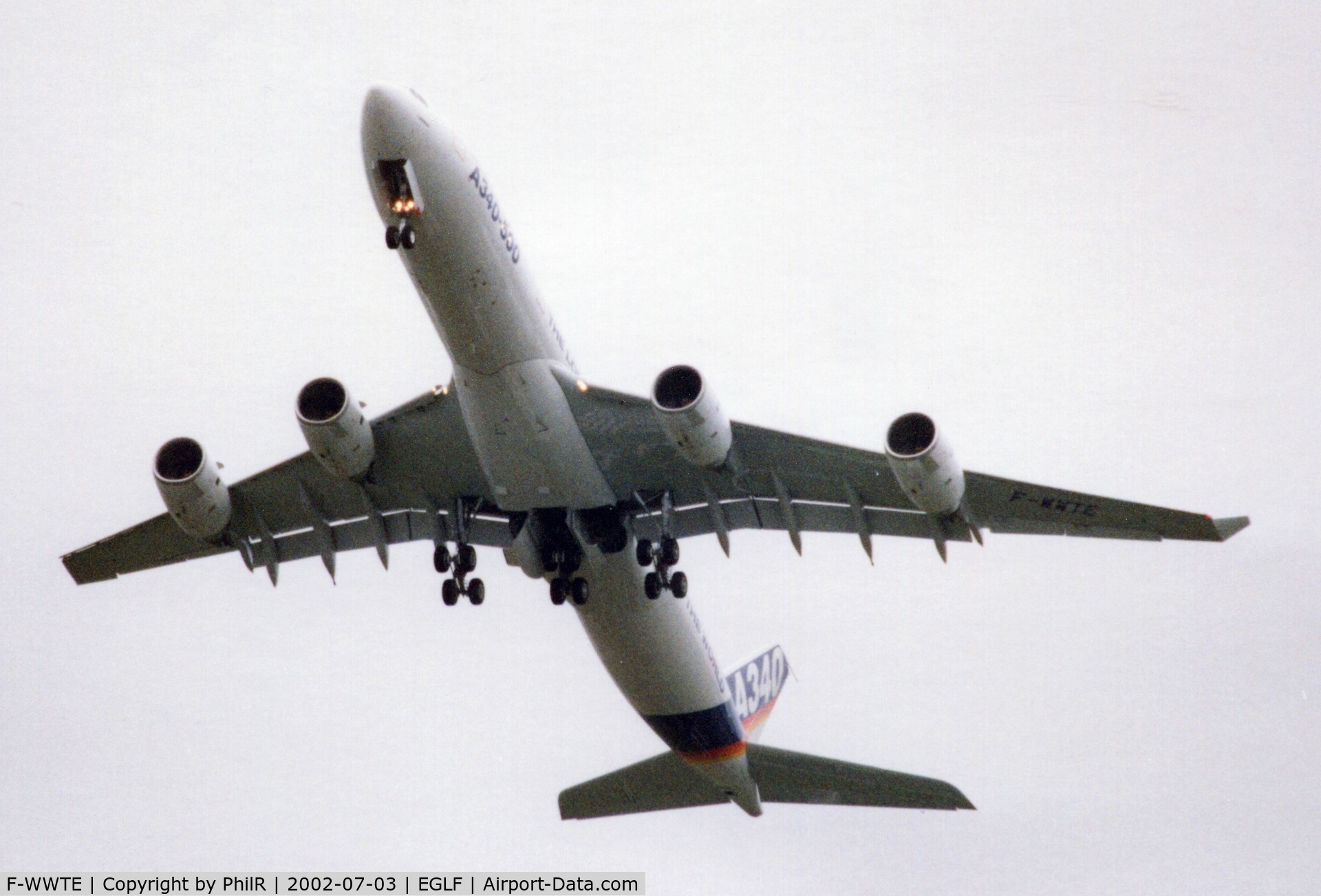F-WWTE, 2001 Airbus A340-541 C/N 394, F-WWTE 2001 A340-500 Airbuse Industrie FAB