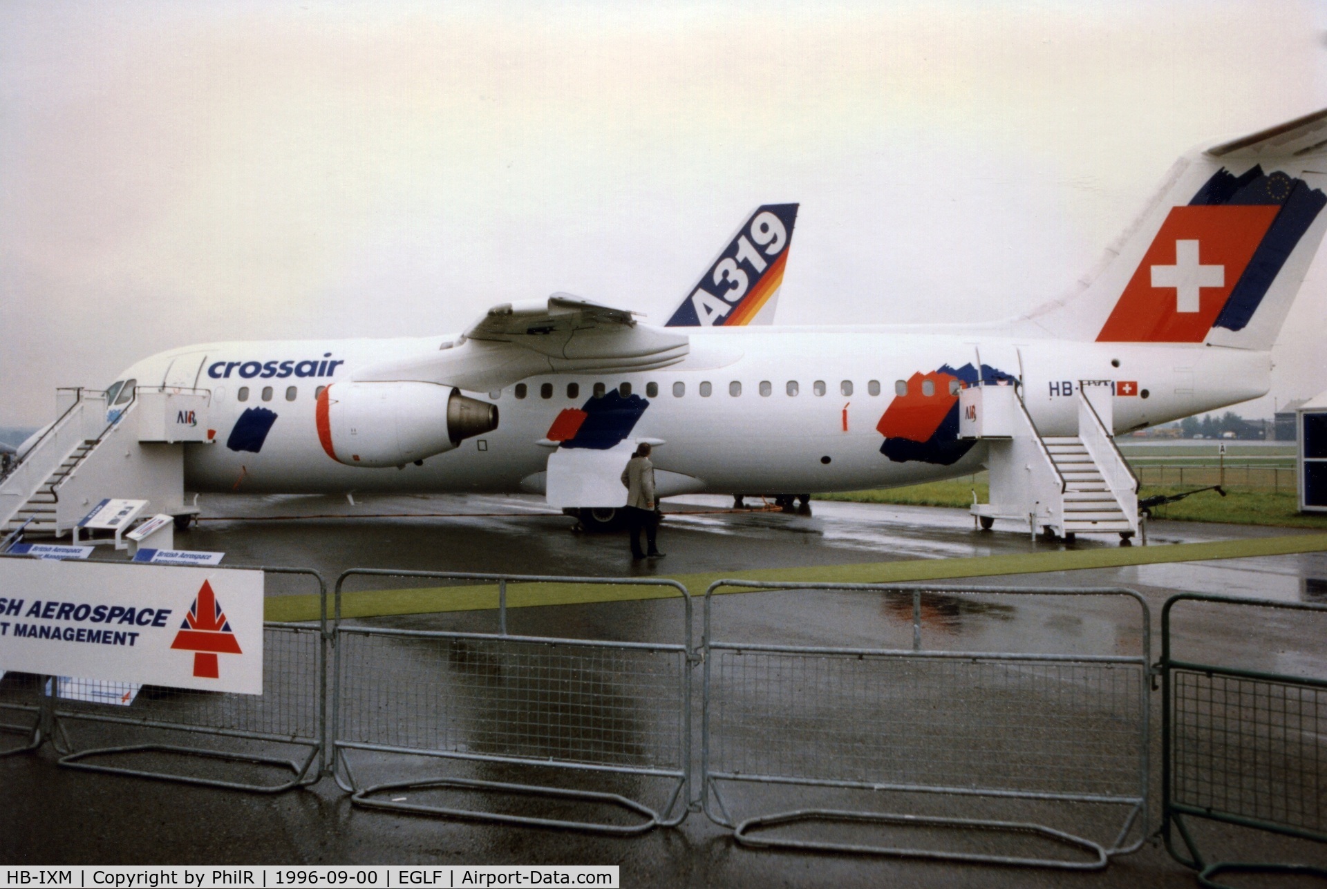 HB-IXM, 1996 British Aerospace Avro 146-RJ100 C/N E3291, HB-IXM 1996 BAe146-RJ100 Crossair FAB