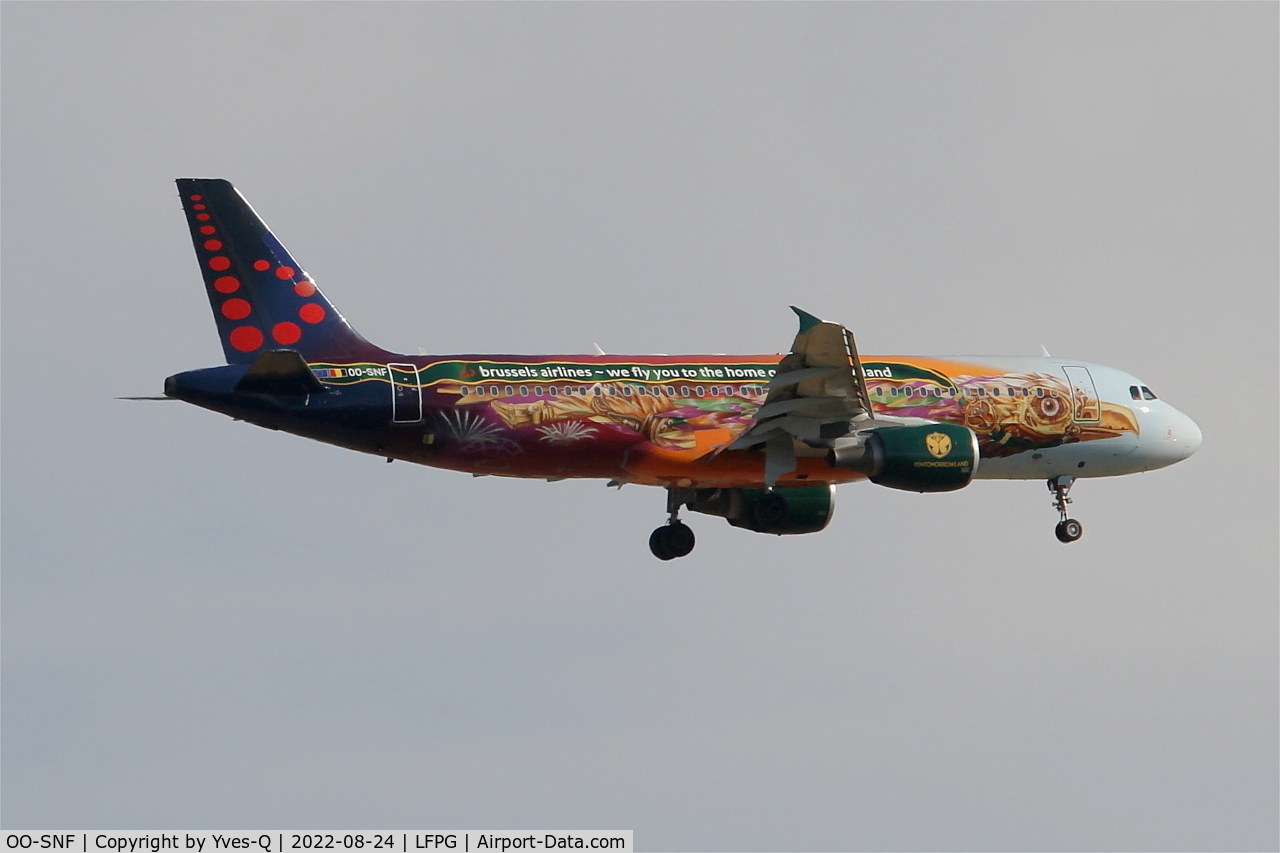 OO-SNF, 2006 Airbus A320-214 C/N 2810, Airbus A320-214, On final rwy 09L, Roissy Charles De Gaulle airport (LFPG-CDG)