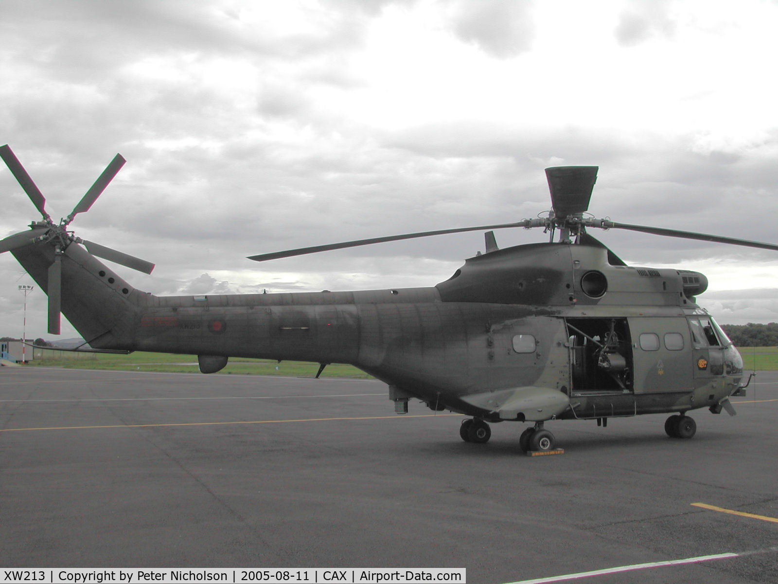 XW213, 1971 Westland Puma HC.1 C/N 1116, Puma HC.1, Callsign Warlock 2, of 33 Squadron as seen at Carlisle in August 2005.