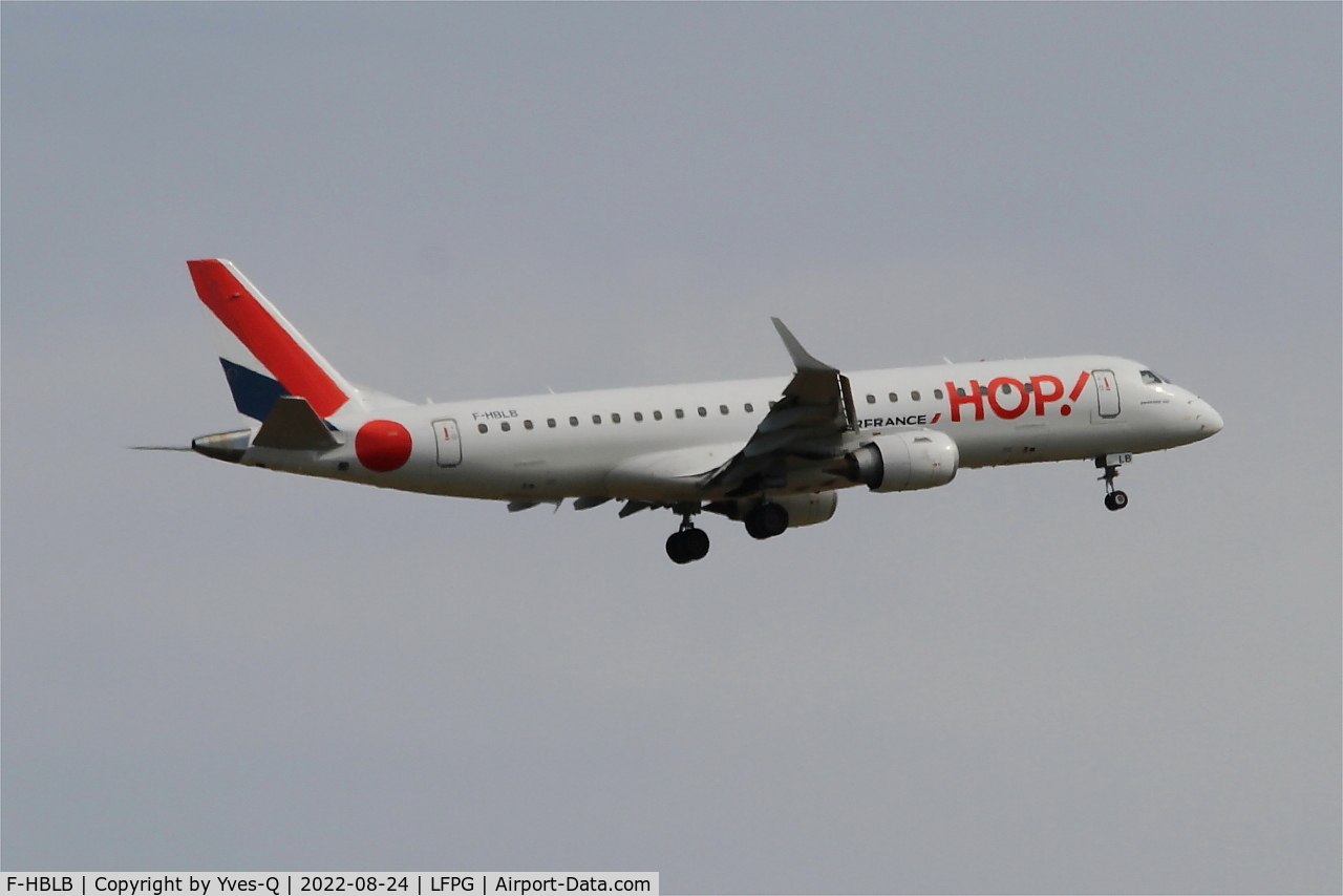 F-HBLB, 2007 Embraer 190LR (ERJ-190-100LR) C/N 19000060, Embraer 190LR, On final rwy 09L, Roissy Charles De Gaulle airport (LFPG-CDG)