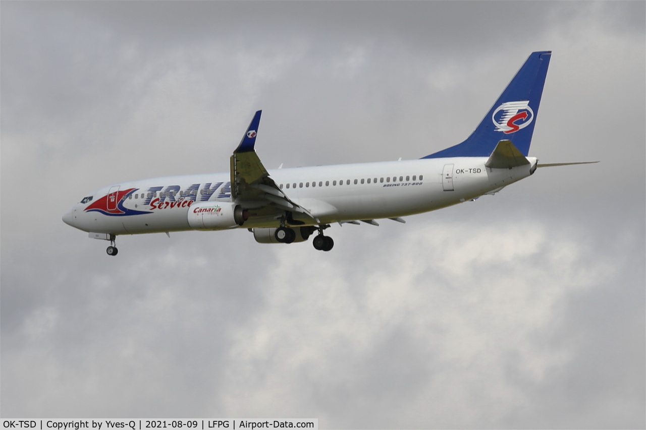 OK-TSD, 2014 Boeing 737-8Q8 C/N 41795, Boeing 737-8Q8, On final rwy 26L, Roissy Charles De Gaulle airport (LFPG-CDG)