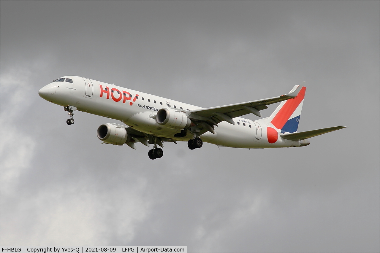 F-HBLG, 2009 Embraer 190LR (ERJ-190-100LR) C/N 19000254, Embraer 190LR, Short approach rwy 26L, Roissy Charles De Gaulle airport (LFPG-CDG)