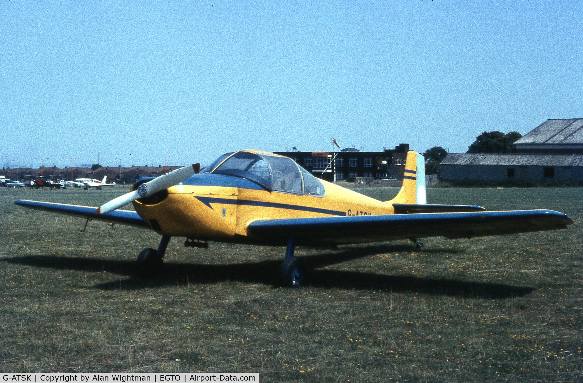G-ATSK, 1966 Rollason Druine D-62B Condor C/N RAE/613, Rochester Airshow, Kent, United Kingdom.  July 1970