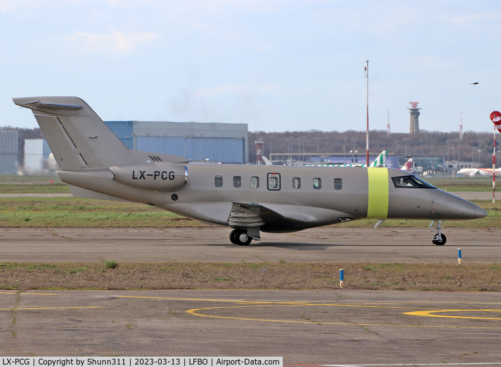 LX-PCG, 2021 Pilatus PC-24 C/N 237, Taxiing to the General Aviation area...