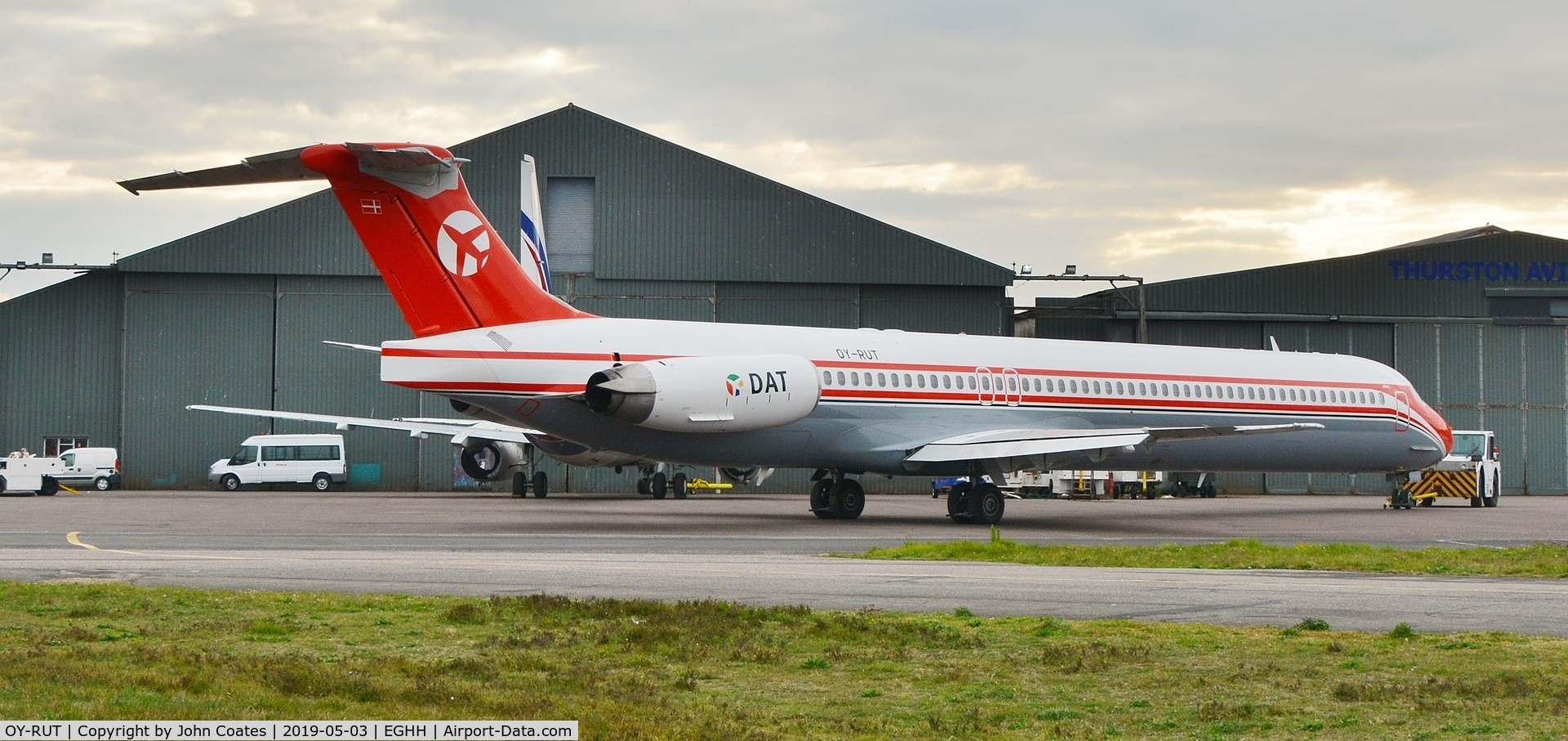 OY-RUT, 1991 McDonnell Douglas MD-82 (DC-9-82) C/N 49902, Exits paintshop after repaint