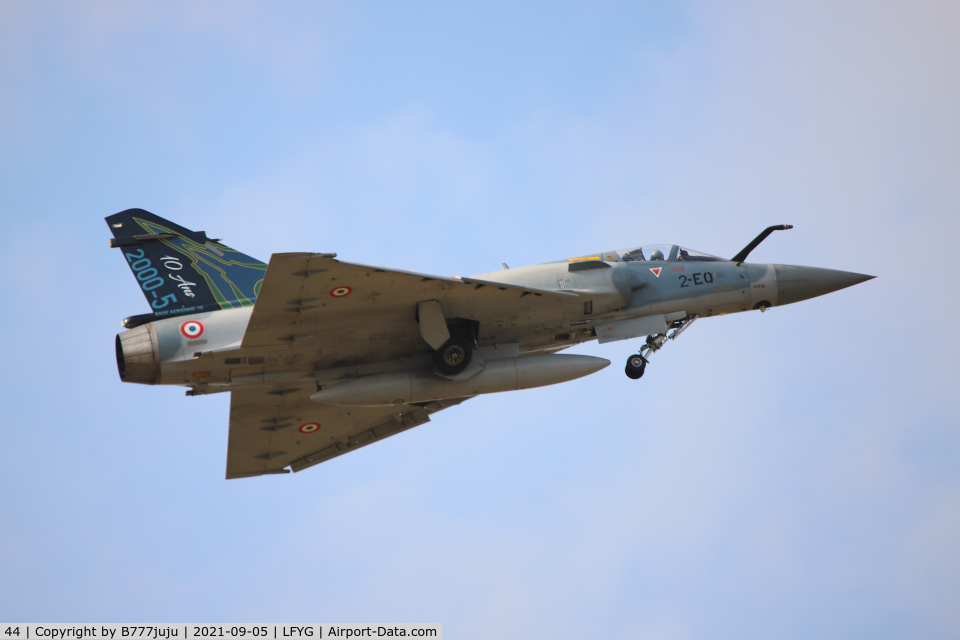 44, Dassault Mirage 2000-5F C/N 208, Cambrai airshow 2021
special deco for 10 years 2000-5
new code 2-EQ