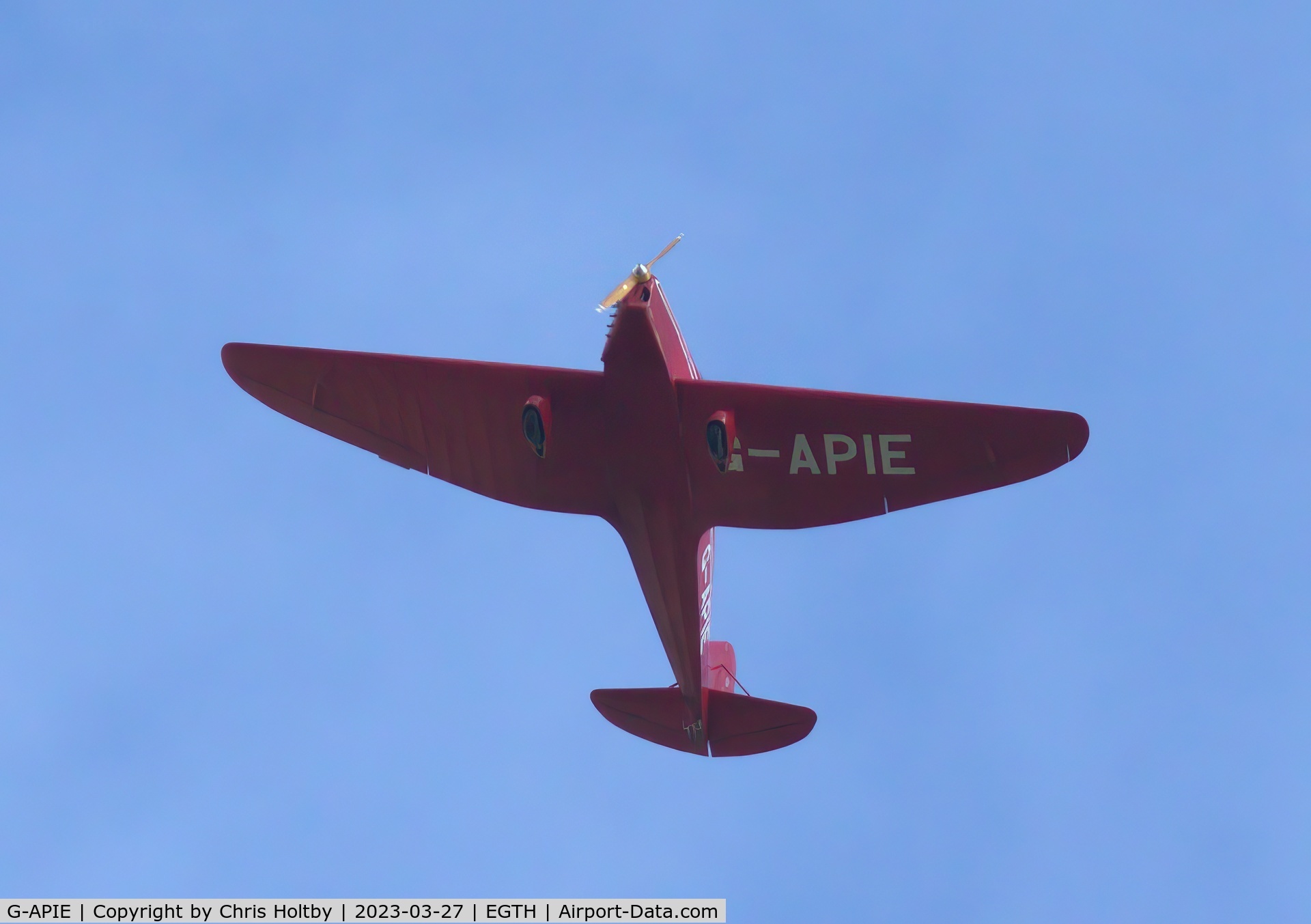 G-APIE, 1958 Tipsy Belfair C/N 535, 1958 Typsy Belfair over Old Warden Airfield, Beds.