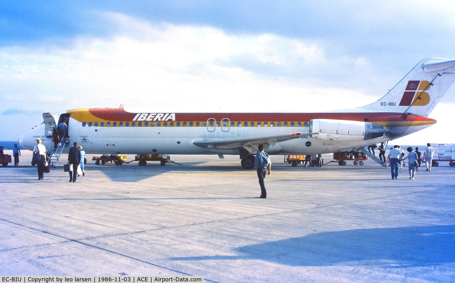 EC-BIU, 1968 Douglas DC-9-32 C/N 47314, Lanzarote 3.11.1986
