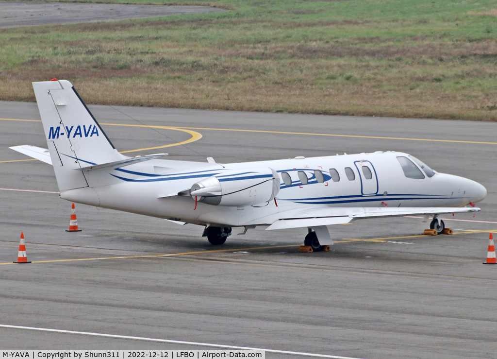 M-YAVA, 2003 Cessna 550 Citation Bravo C/N 550-1050, Parked at the General Aviation area...