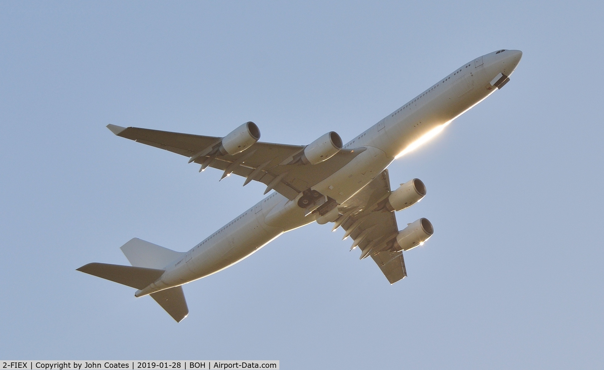 2-FIEX, 2008 Airbus A340-642X C/N 933, Departing