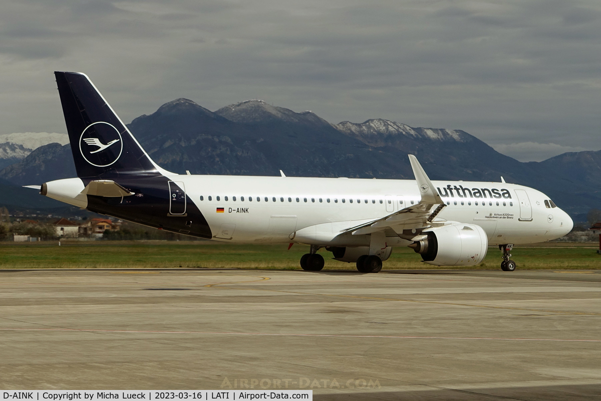 D-AINK, 2018 Airbus A320-271NEO C/N 8249, At Tirana