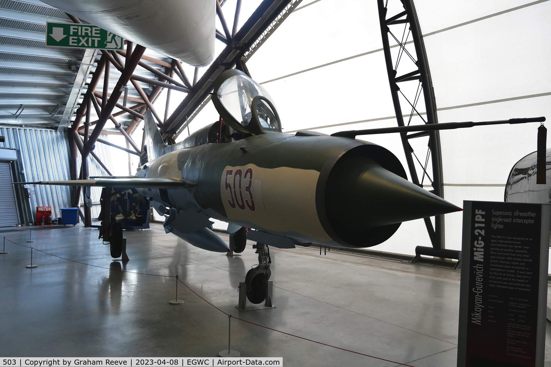 503, 1969 Mikoyan-Gurevich MiG-21M C/N 961503, On display at the RAF Museum, Cosford.