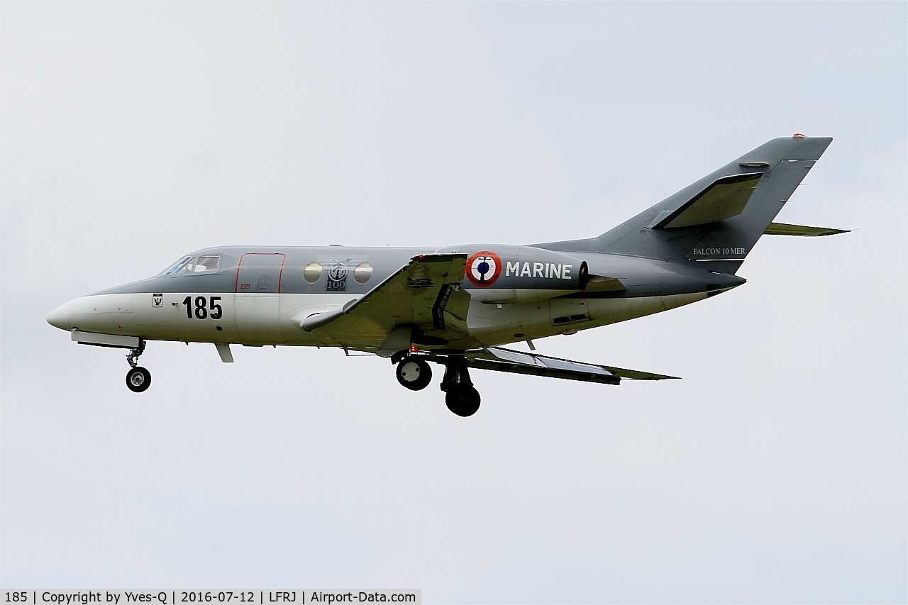 185, Dassault Falcon 10MER C/N 185, Dassault Falcon 10 MER, On final rwy 26, Landivisiau Naval Air Base (LFRJ-LDV)