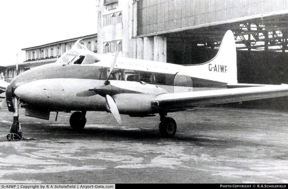 G-AIWF, De Havilland DH-104 Dove 1B C/N 04023, Outside Hangar 2, Manchester Ringway Airport