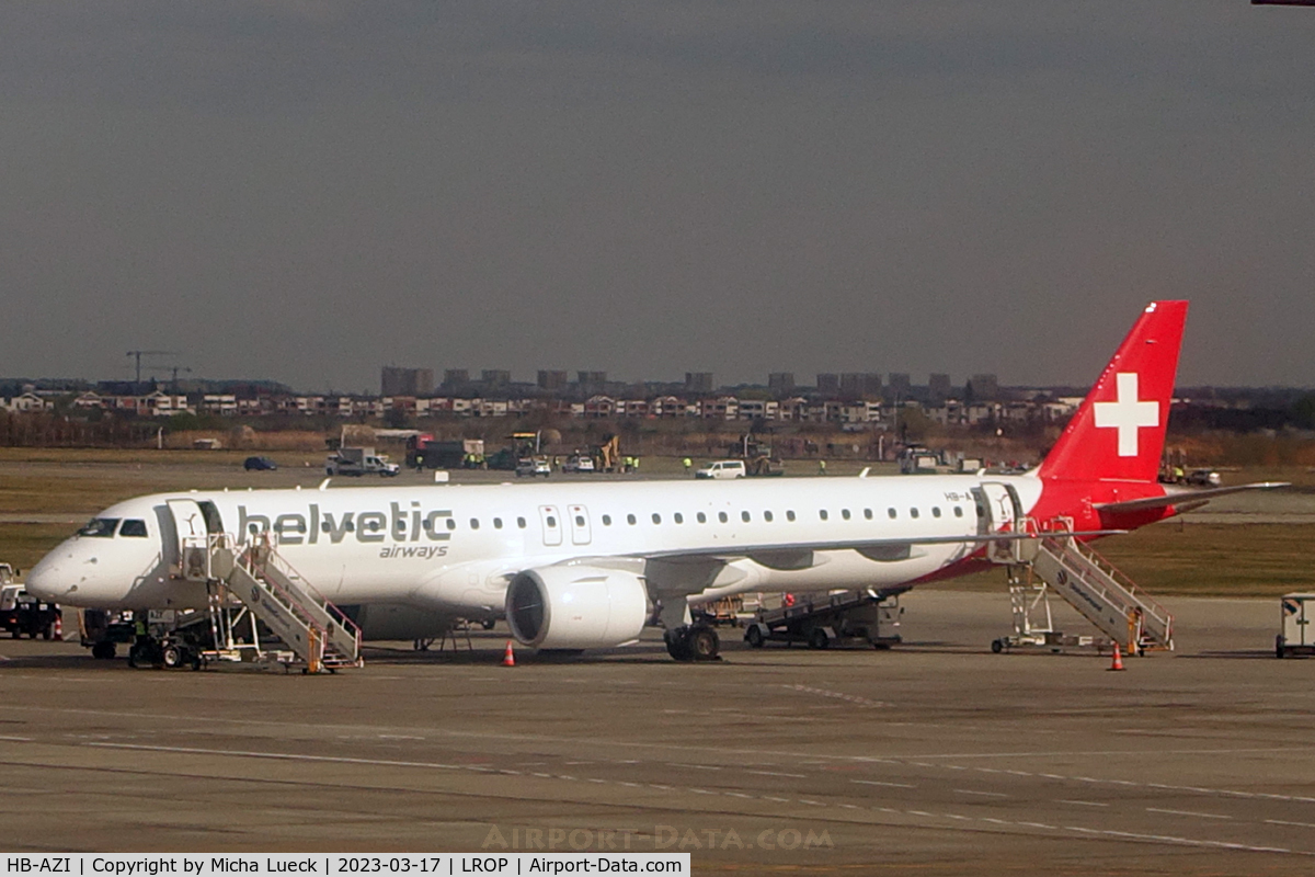 HB-AZI, 2021 Embraer E195-E2 (ERJ-190-400STD) C/N 19020055, At Bucharest