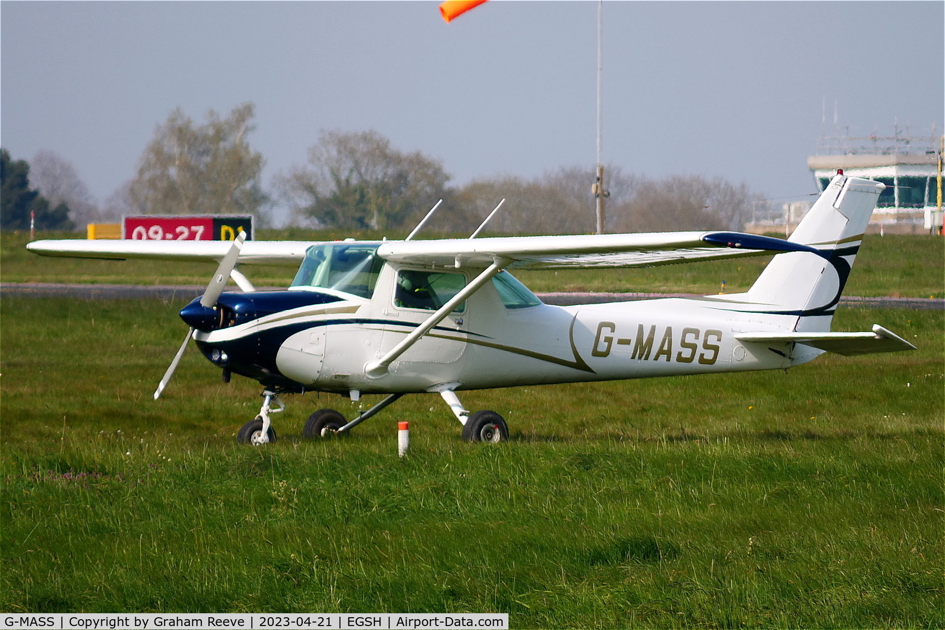 G-MASS, 1979 Cessna 152 C/N 152-81605, Just landed at Norwich.
