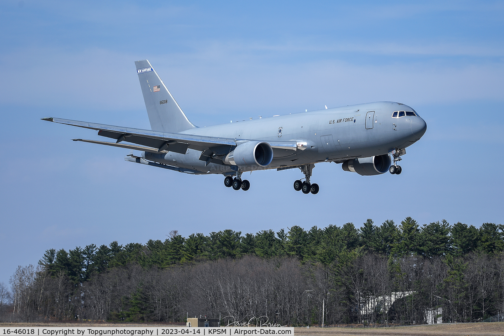 16-46018, 2016 Boeing KC-46A Pegasus C/N 34135, PACK54 coming in to land