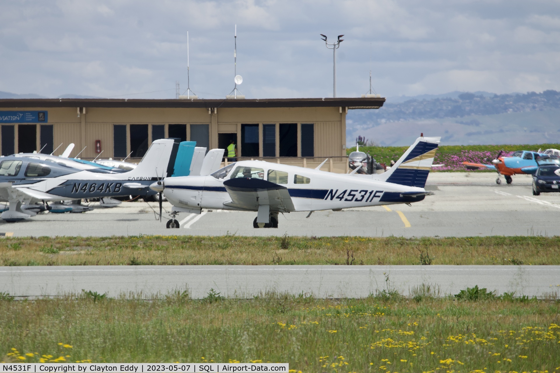 N4531F, 1976 Piper PA-28R-200 Cherokee Arrow C/N 28R-7635415, San Carlos Airport in California 2023.