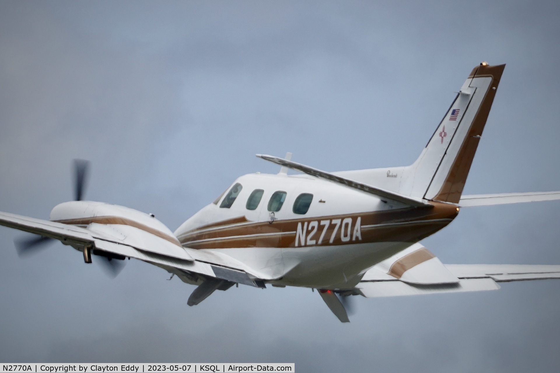 N2770A, 1979 Beech B-60 Duke Duke C/N P-492, San Carlos Airport in California 2023.