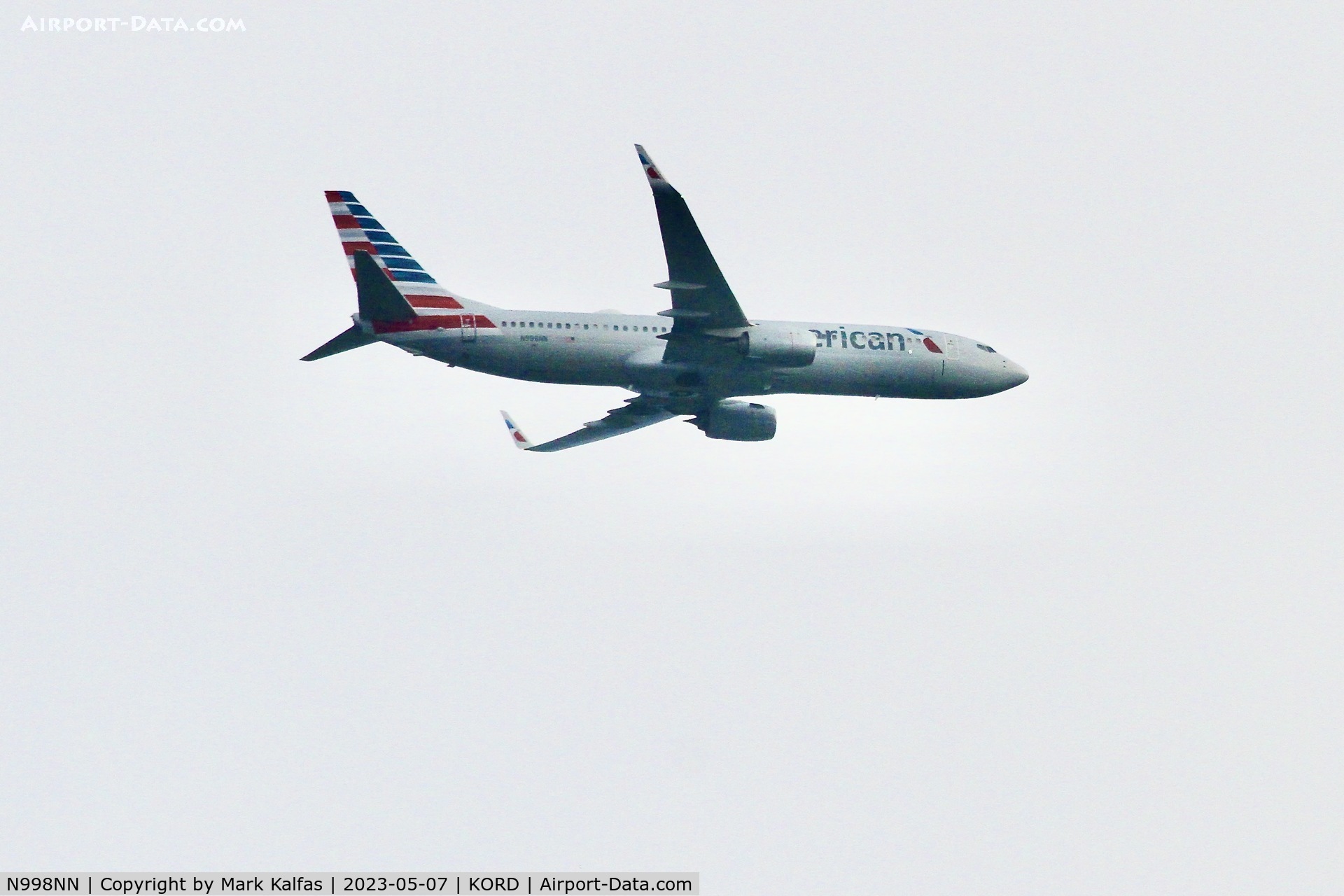 N998NN, 2016 Boeing 737-823 C/N 31250, American Airlines B738 N998NN, Operating as AA671 from ATL to ORD- on approach to O'Hare