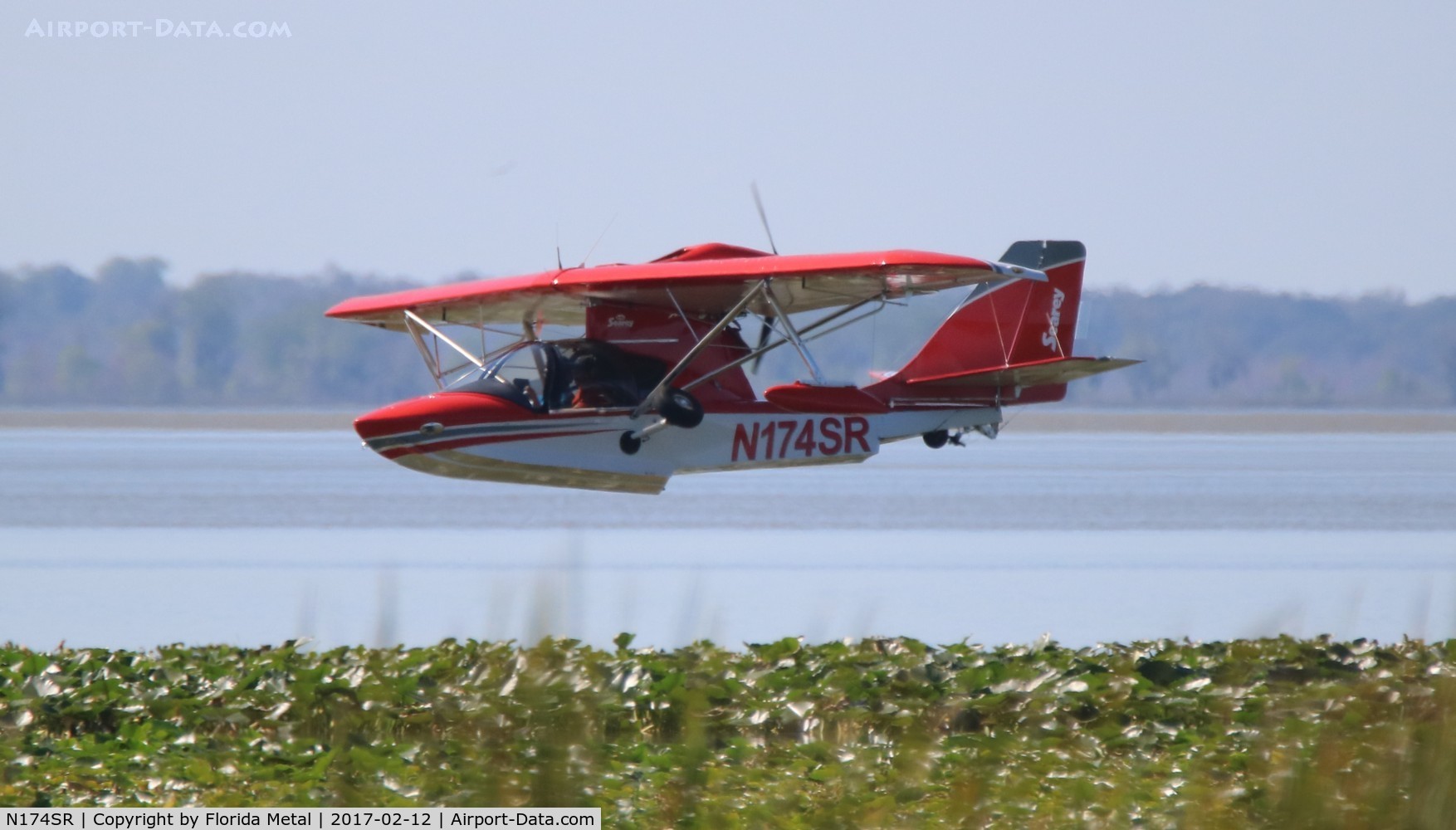 N174SR, 2015 Progressive Aerodyne Searey LSA C/N 1034, Searey zx over Lake Apopka departed from X04