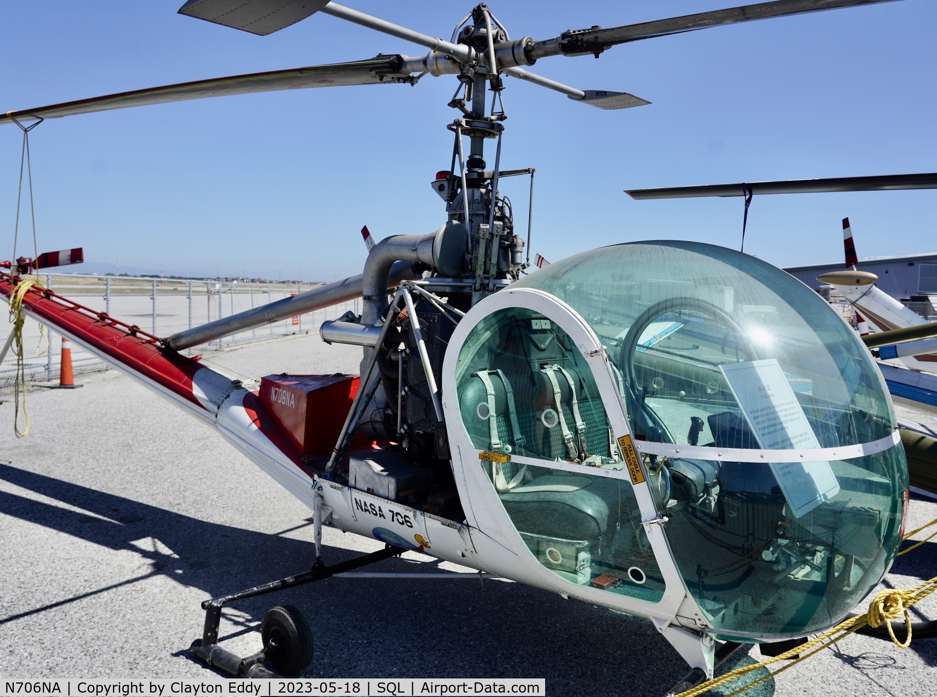 N706NA, Hiller UH-12E C/N 2265, Hiller Aviation Museum San Carlos Airport in California 2023.