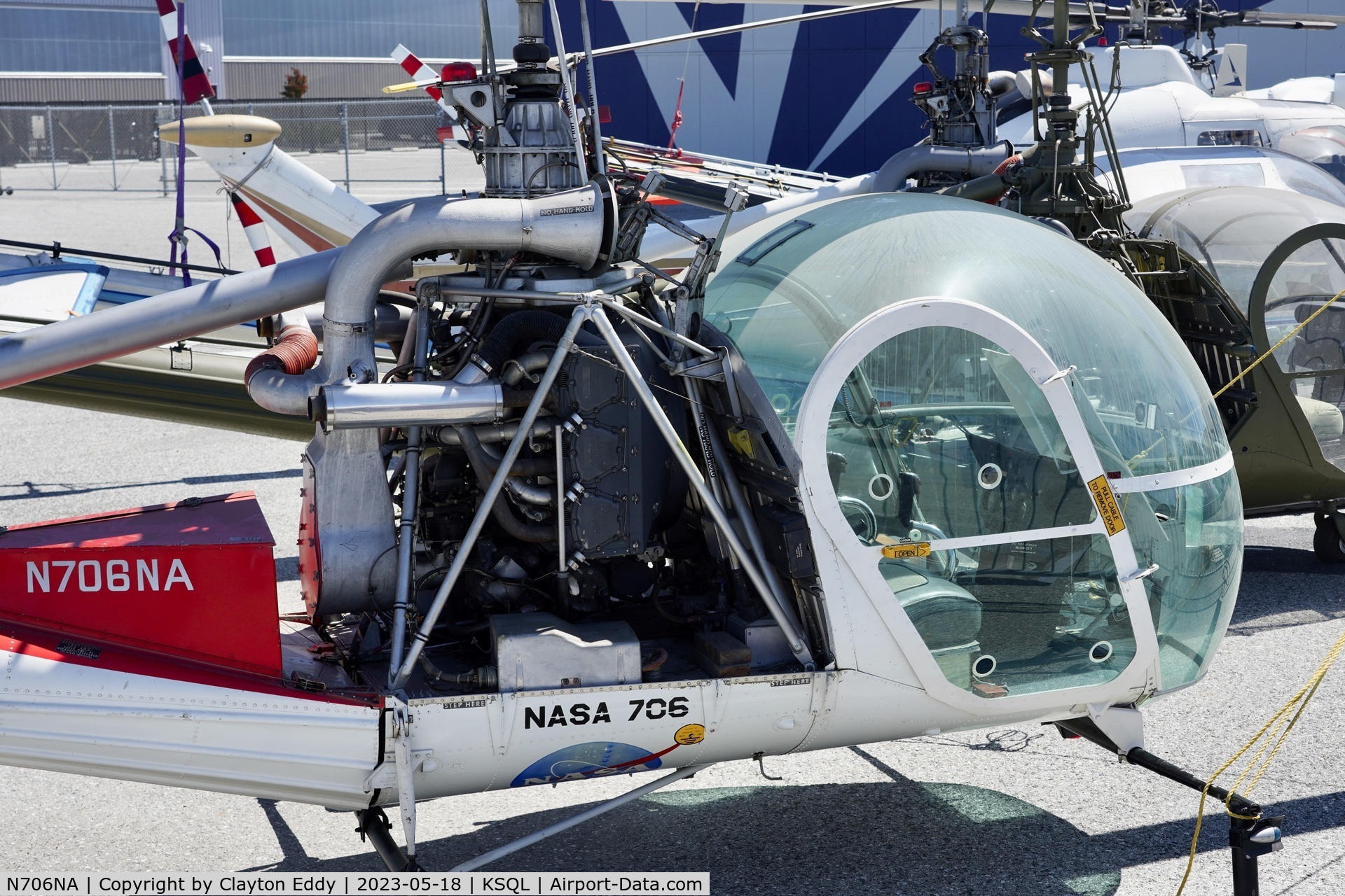 N706NA, Hiller UH-12E C/N 2265, Hiller Aviaiton Museum San Carlos Airport in California 2023.