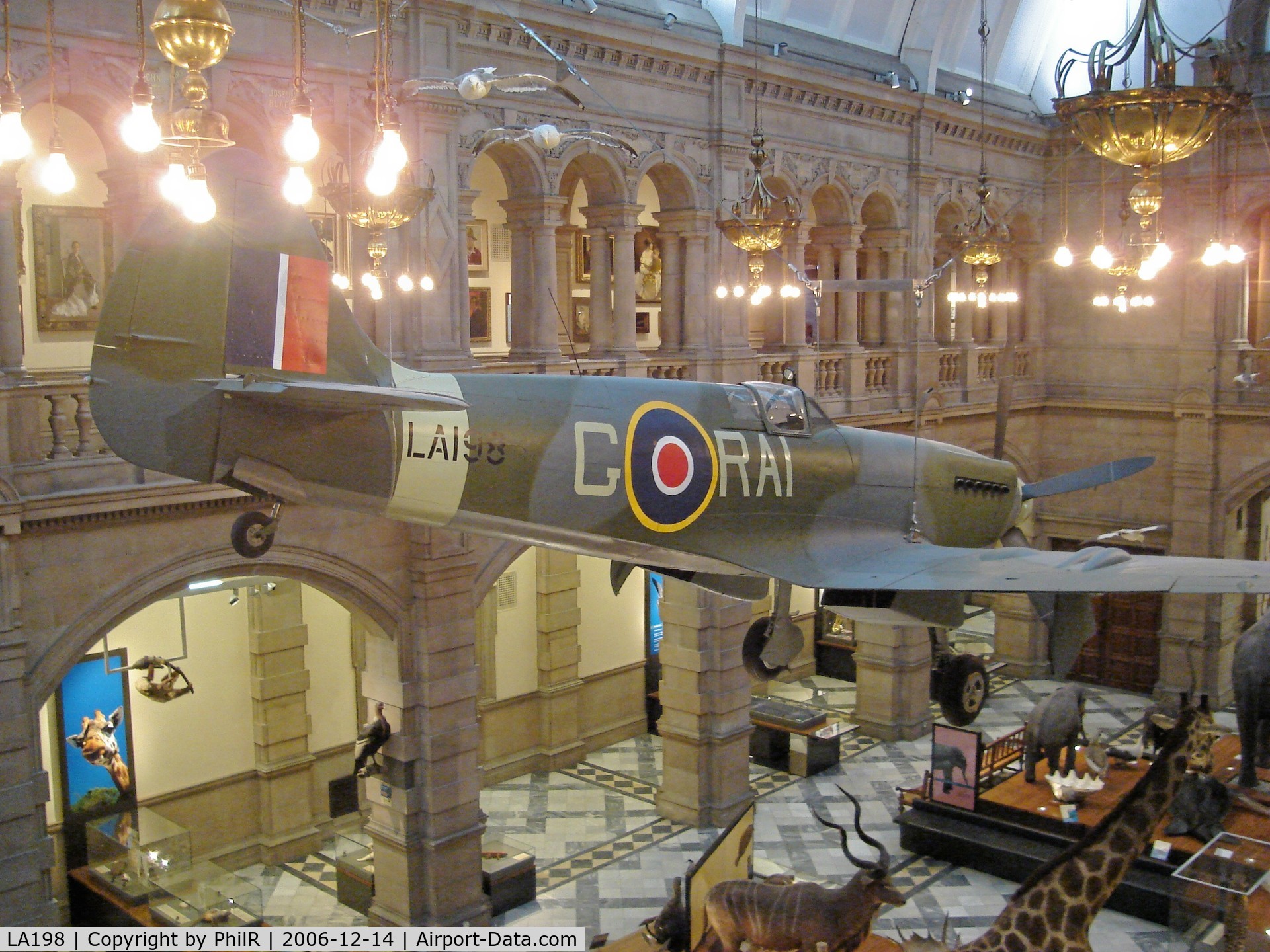 LA198, 1944 Supermarine 356 Spitfire F.21 C/N SMAF.4338, LA198 1944 VS Spitfire F21 RAF Kelvingrove Gallery Glasgow