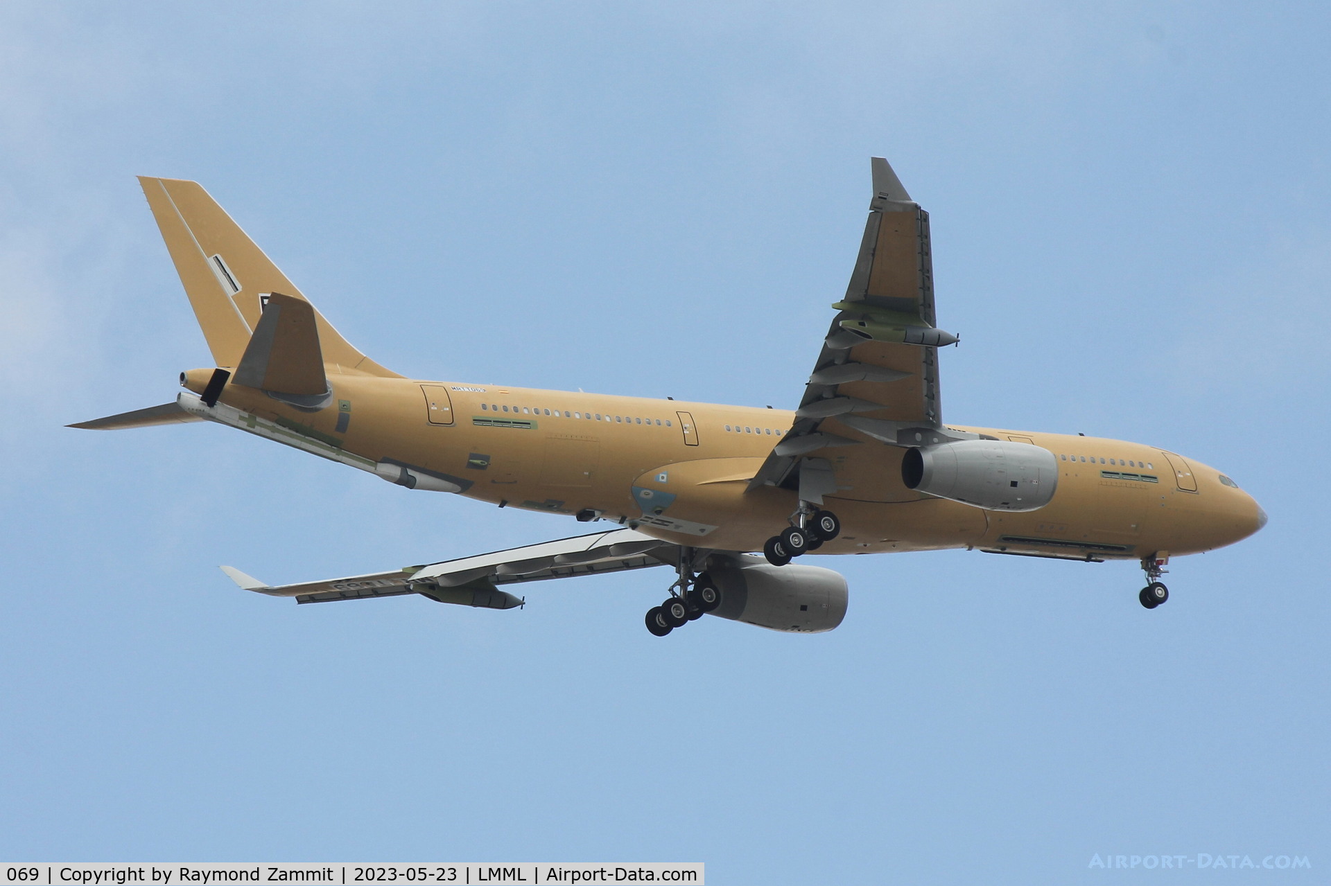 069, 2021 Airbus 330-243 (MRTT) Phenix C/N 2015, A330-243MRTT 069/F12 landing in Malta Rw13 for repainting in French Air Force colours.
