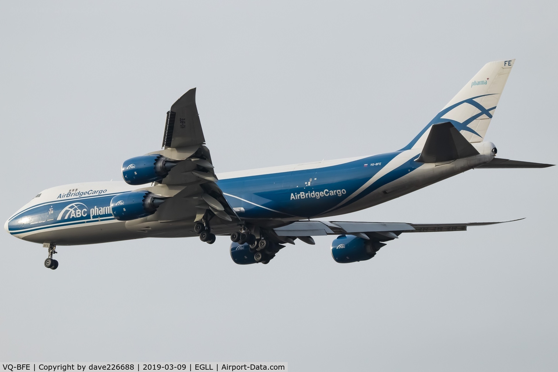 VQ-BFE, 2014 Boeing 747-83QF C/N 60118, Approach to LHR as RU 693 from SVO