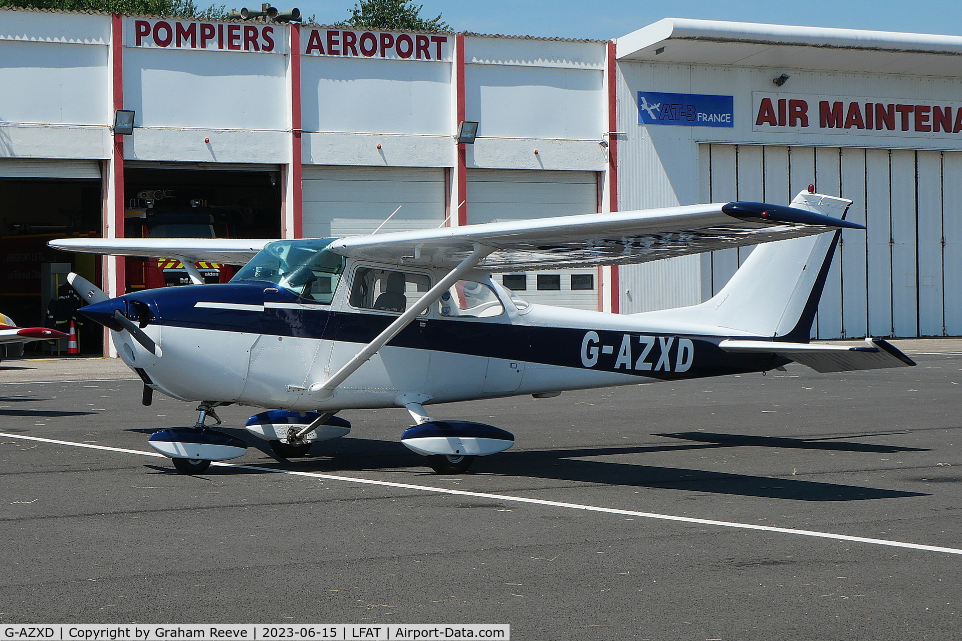 G-AZXD, 1972 Reims F172L Skyhawk C/N 0878, Parked at Le Touquet.