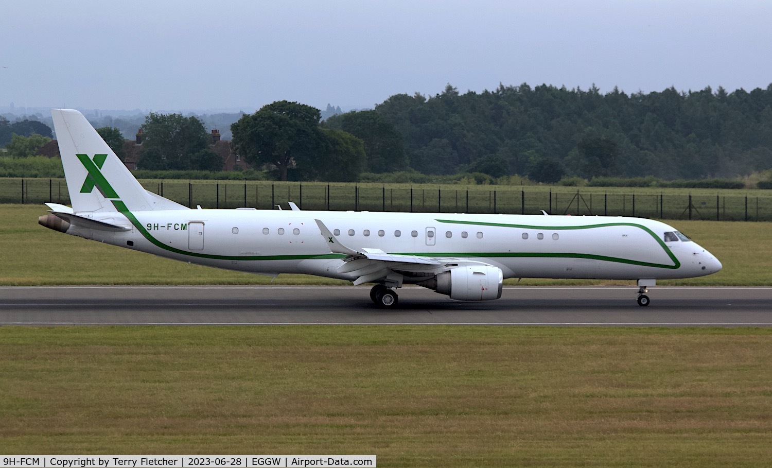 9H-FCM, 2014 Embraer ERJ-190-100ECJ Lineage 1000 C/N 19000641, At Luton Airport