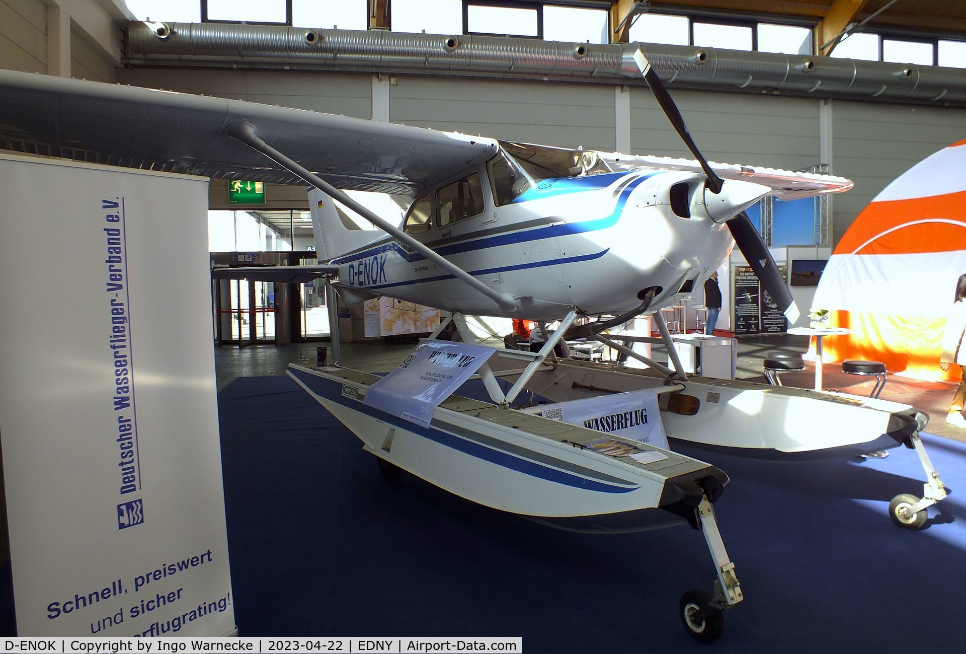 D-ENOK, 1985 Cessna 172P C/N 17276382, Cessna 172P on amphibious floats at the AERO 2023, Friedrichshafen