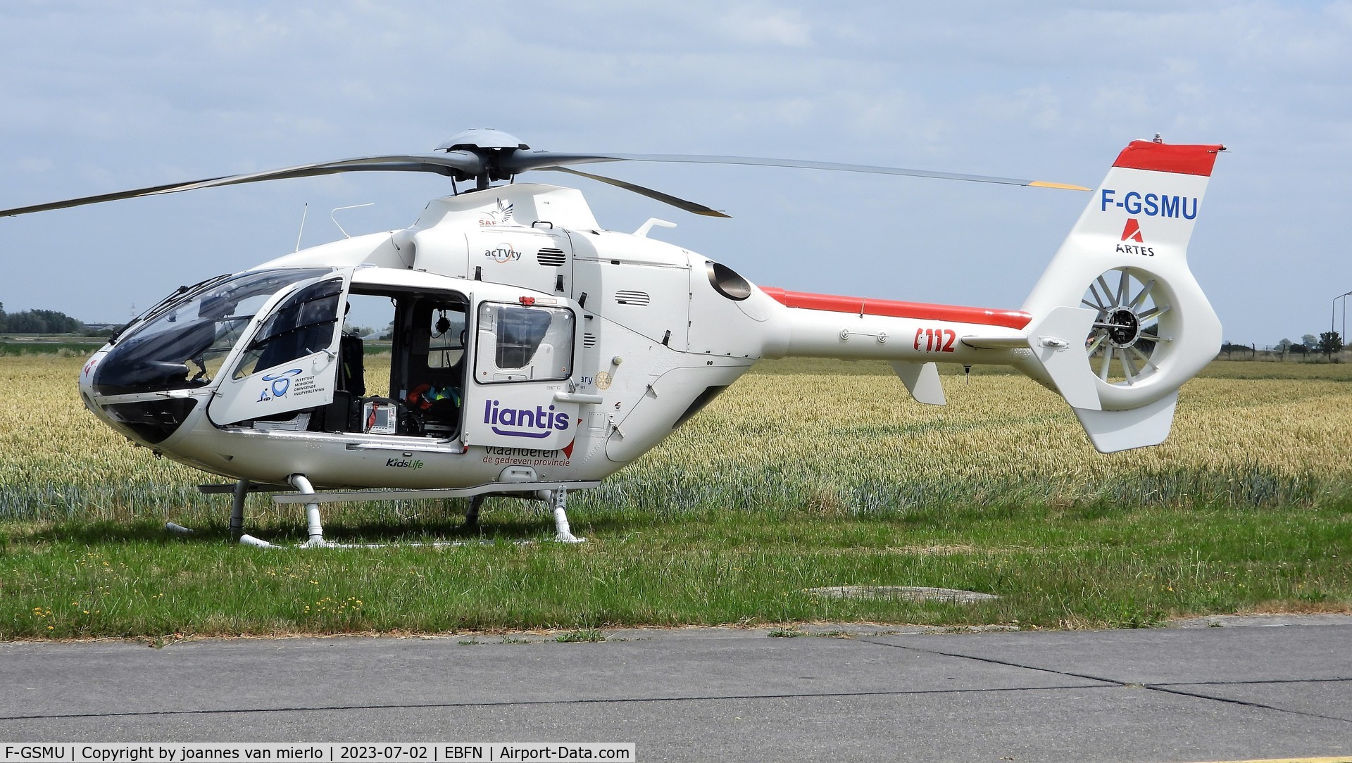 F-GSMU, 1998 Eurocopter EC-135 T1 C/N 0043, Koksijde