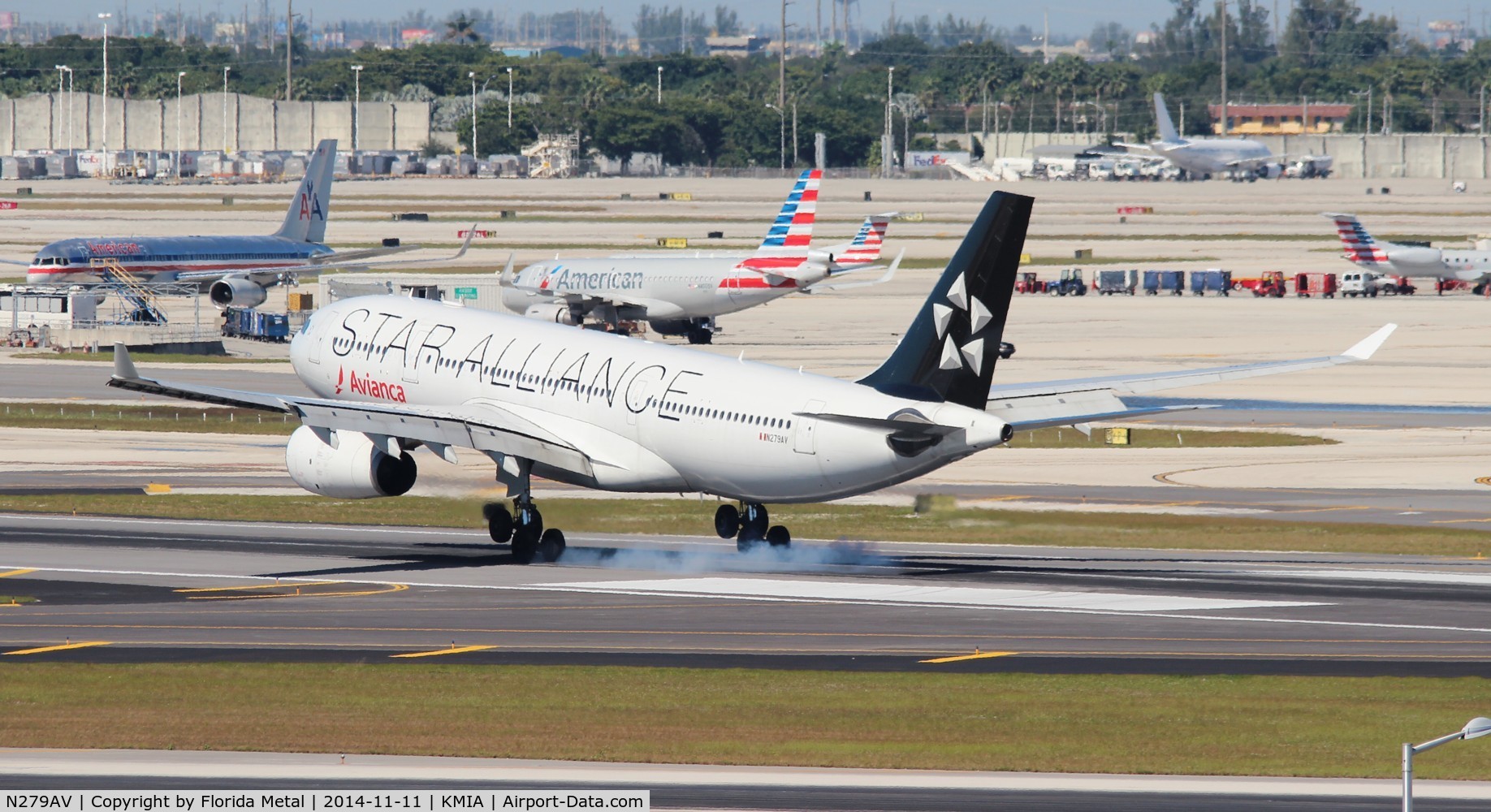 N279AV, 2011 Airbus A330-243 C/N 1279, Avianca A332 zx MIA rwy 32