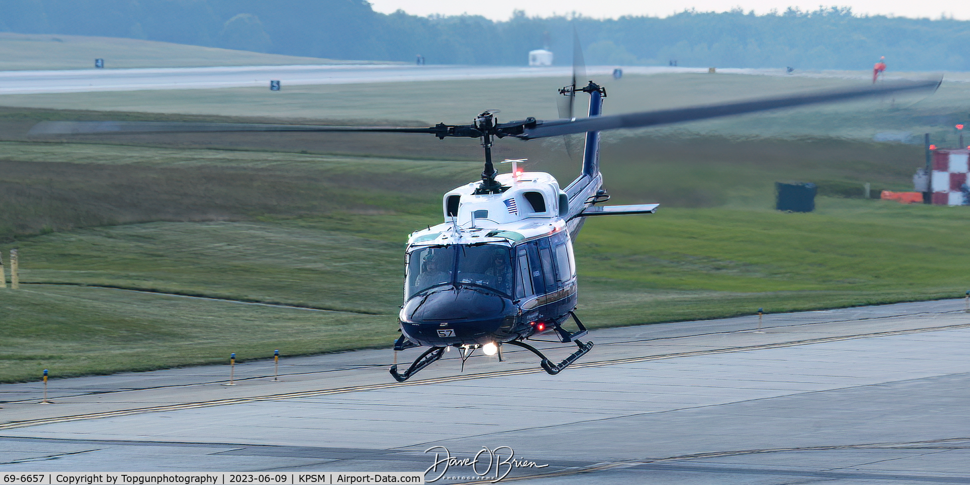 69-6657, 1969 Bell UH-1N Iroquois C/N 31063, MUSEL14 departing from the Alpha taxiway