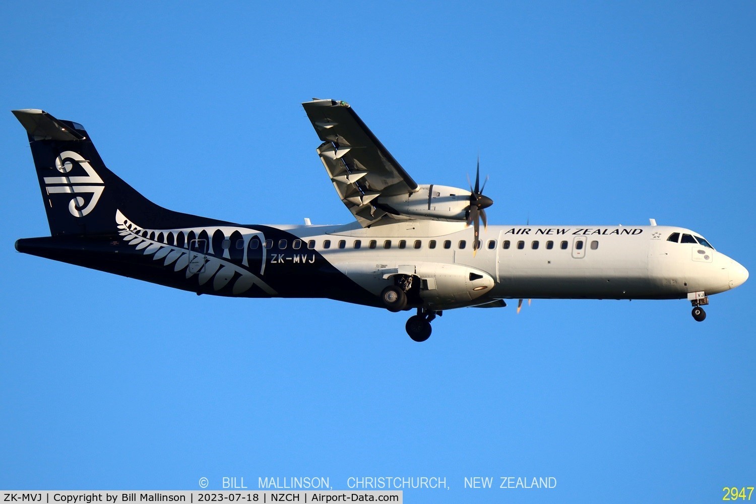 ZK-MVJ, 2016 ATR 72-600 (72-212A) C/N 1319, NZ5646 from ZQN