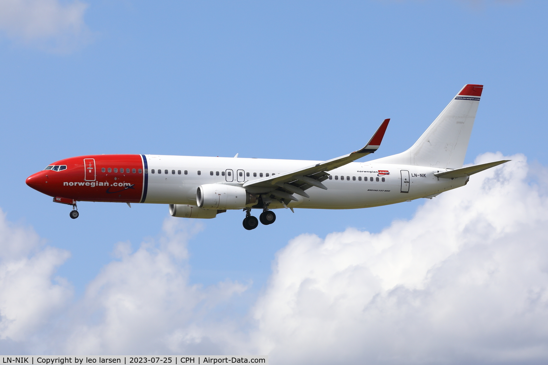 LN-NIK, 2010 Boeing 737-8FZ C/N 29659, Copenhagen 25.7.2023.Now wifhout pictorial motif.