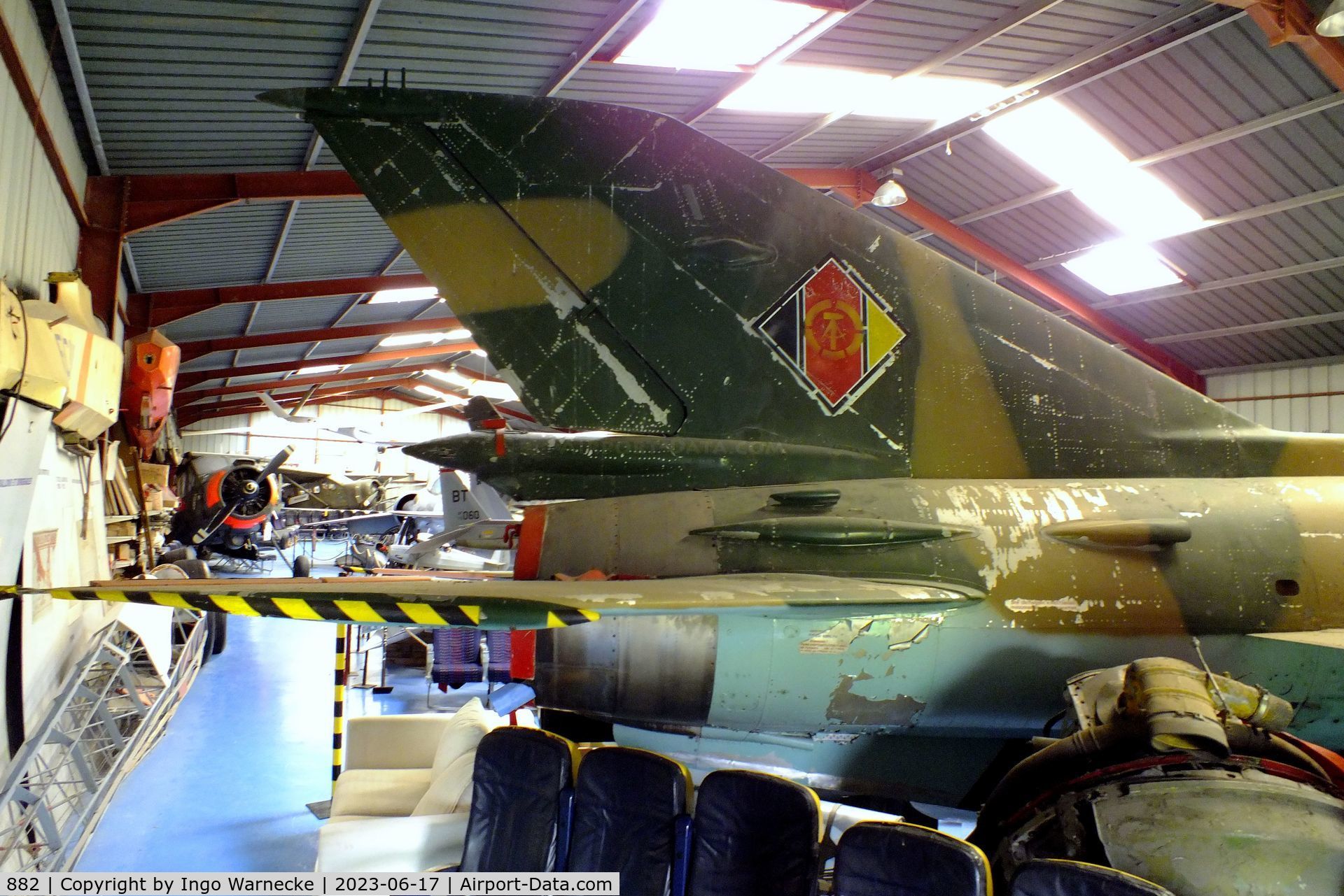 882, Mikoyan-Gurevich MiG-21SPS C/N 94A5207, Mikoyan i Gurevich MiG-21SPS FISHBED-F at the Musee de l'Epopee de l'Industrie et de l'Aeronautique, Albert