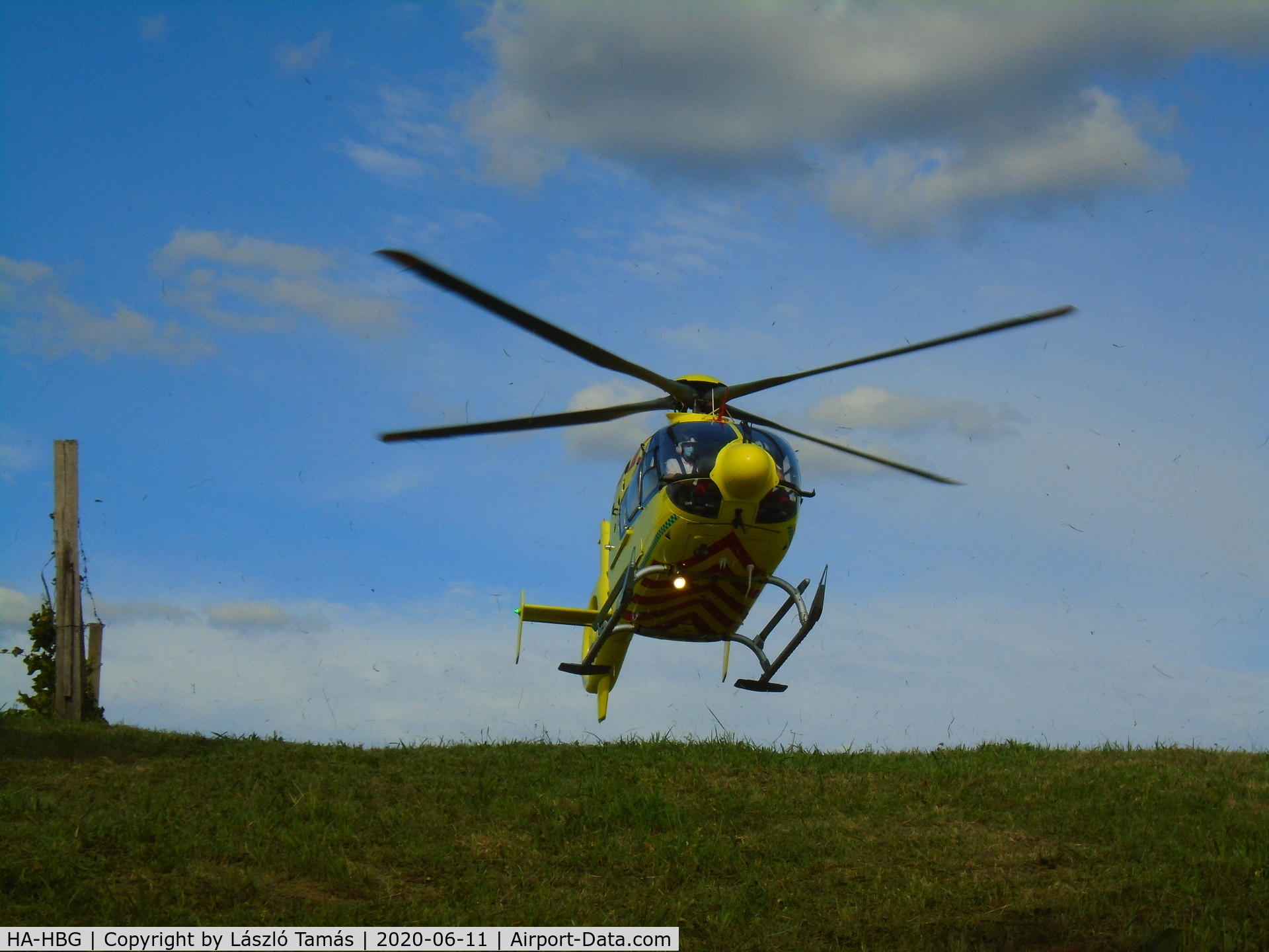 HA-HBG, 2004 Eurocopter EC-135P-2 C/N 0350, Take off and fly to the hospital with a critical patient.