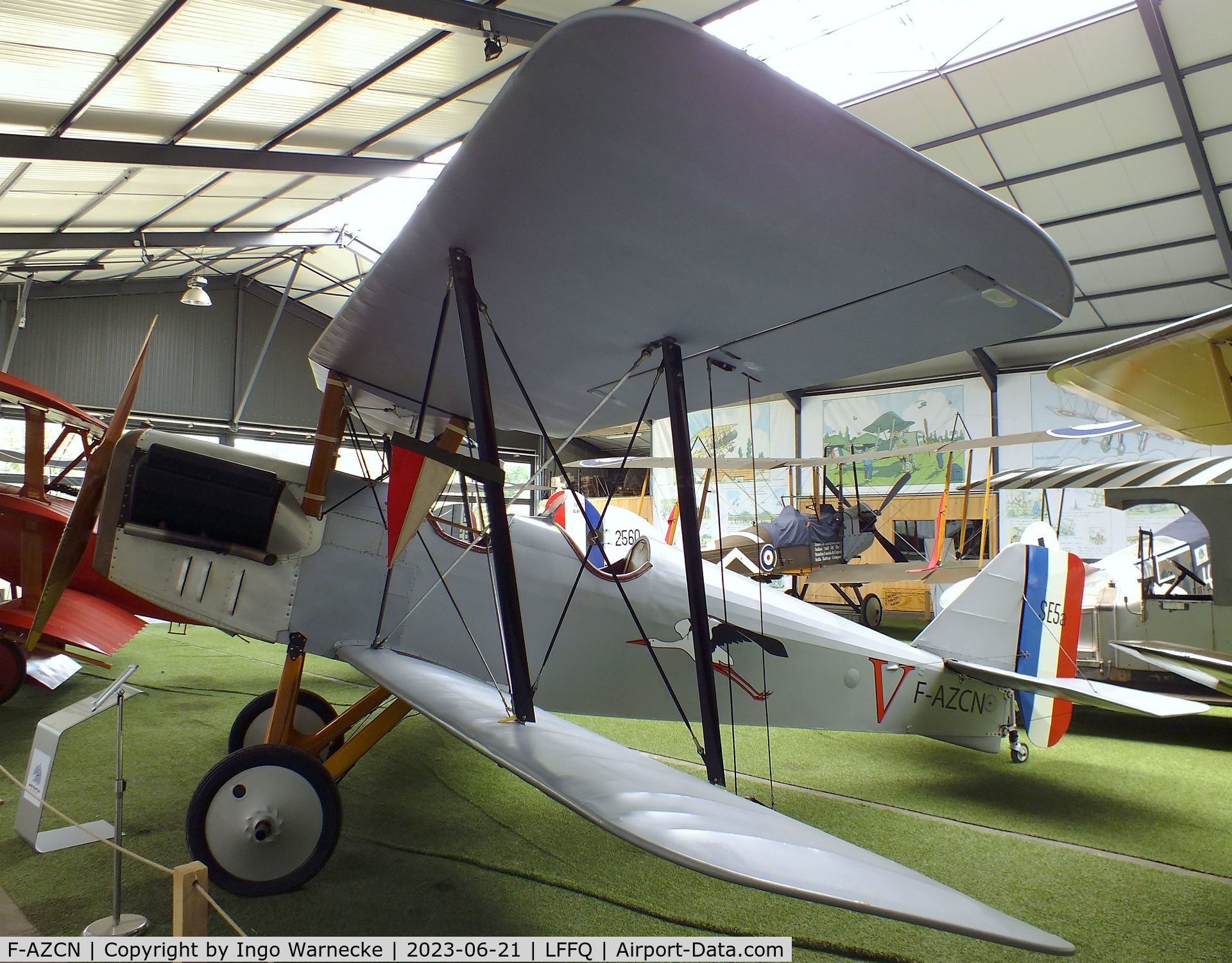 F-AZCN, Royal Aircraft Factory SE-5A Replica C/N 02, Amicale Jean Salis R.A.F. S.E.5 two-seater look-alike (converted from a Stampe SV-4) at the Musee Volant Salis/Aero Vintage Academy, Cerny