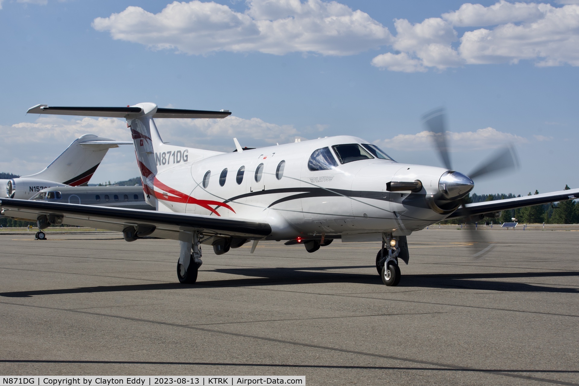 N871DG, 2013 Pilatus PC-12/47E C/N 1402, Truckee Tahoe airport California 2023.