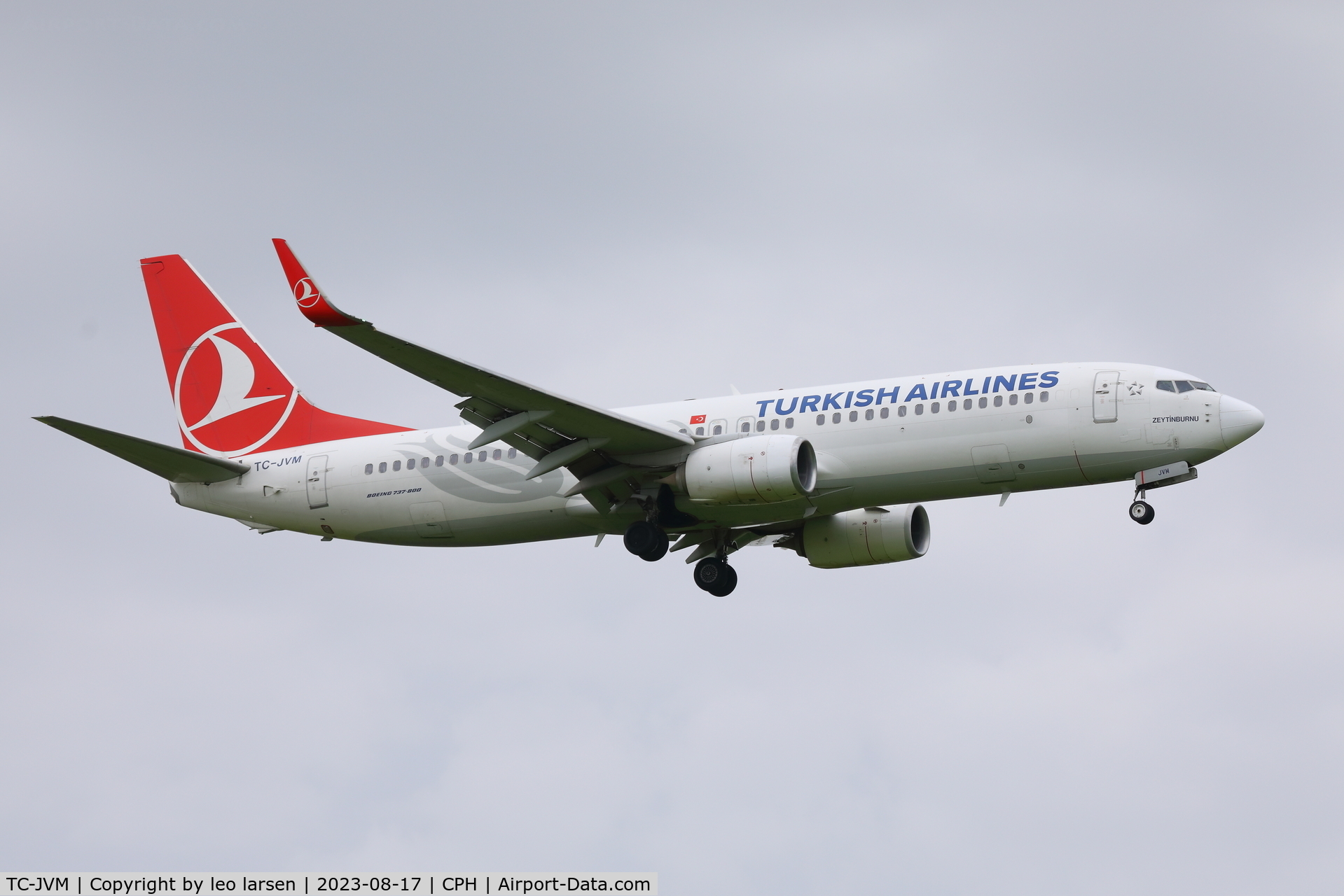 TC-JVM, 2016 Boeing 737-8F2 C/N 60016, Copenhagen 17.8.2023-