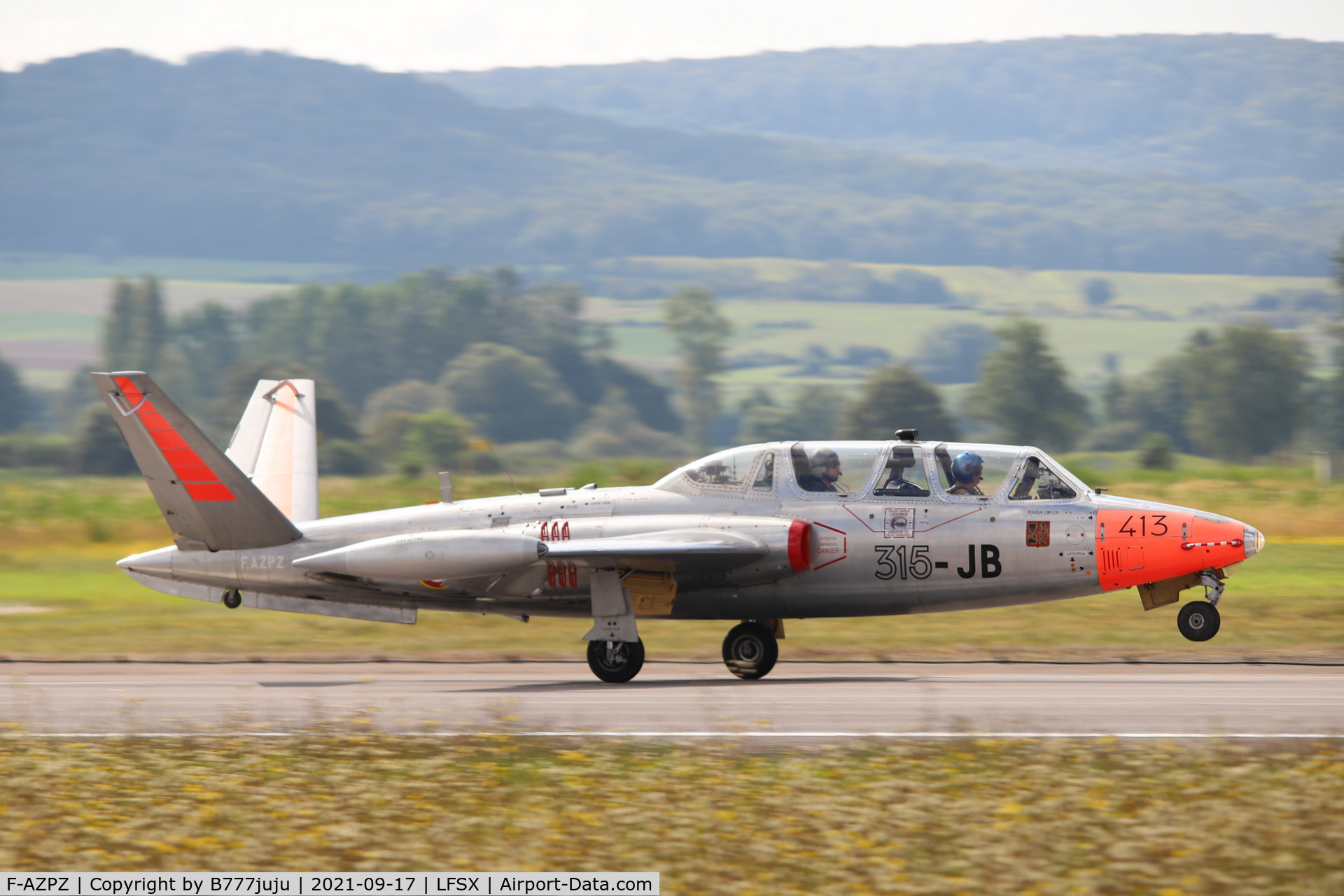 F-AZPZ, 1963 Fouga CM-170 Magister C/N 413, during Luxeuil Airshow 2021