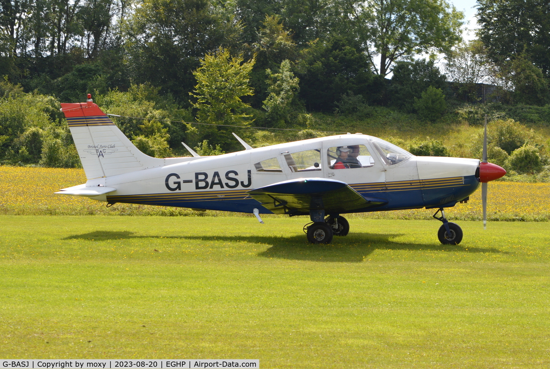 G-BASJ, 1972 Piper PA-28-180 Cherokee C/N 28-7305136, Piper PA-28-180 Cherokee at Popham.