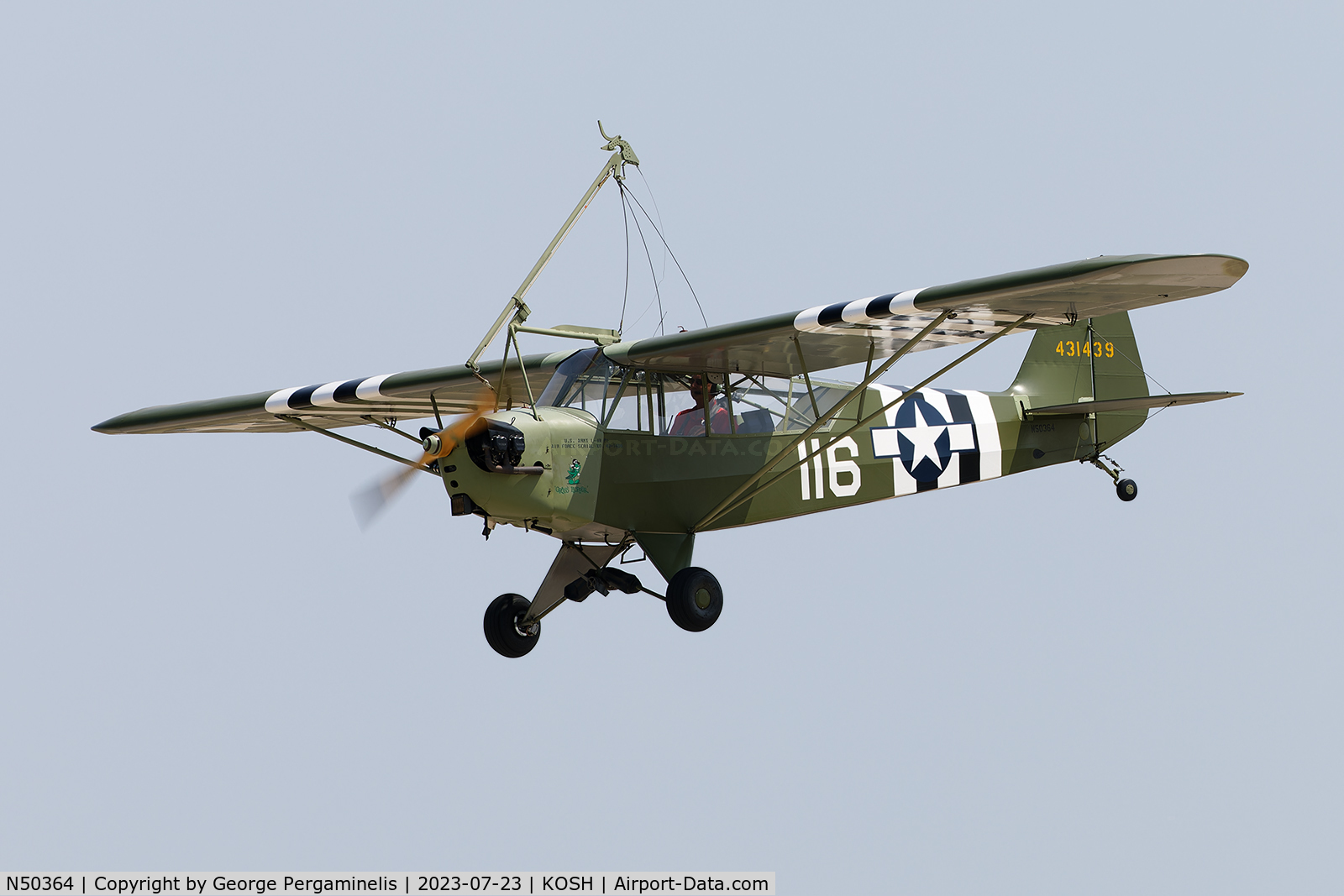N50364, 1943 Piper J-3 Cub C/N 10300, Oshkosh 2023.